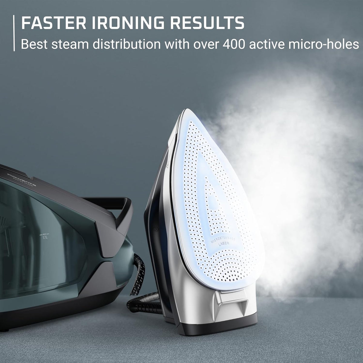 Rowenta Iron Steamer for Clothes Master Steam Station, Professional Steam Iron for Clothes with