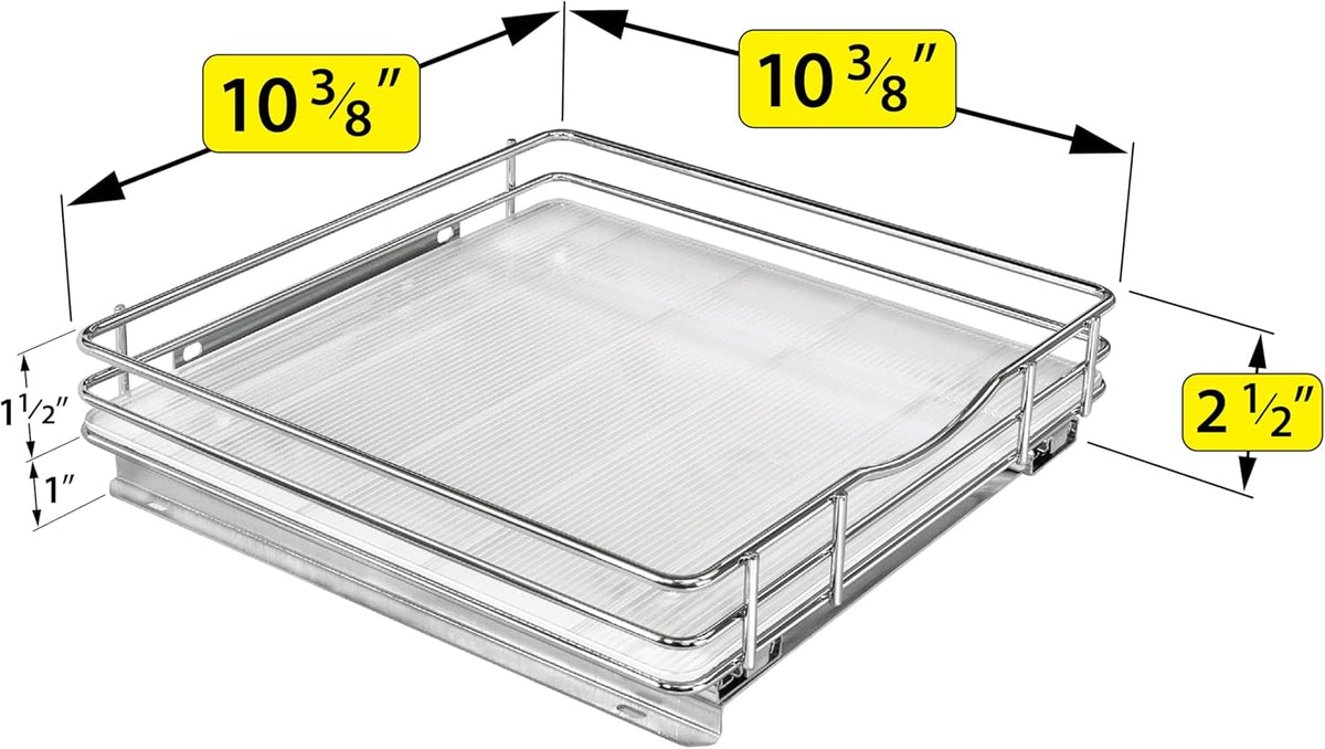 LYNK PROFESSIONAL® Pull Out Spice Rack Organizer for Inside Kitchen Cabinets - 10-1/4 inch Wide