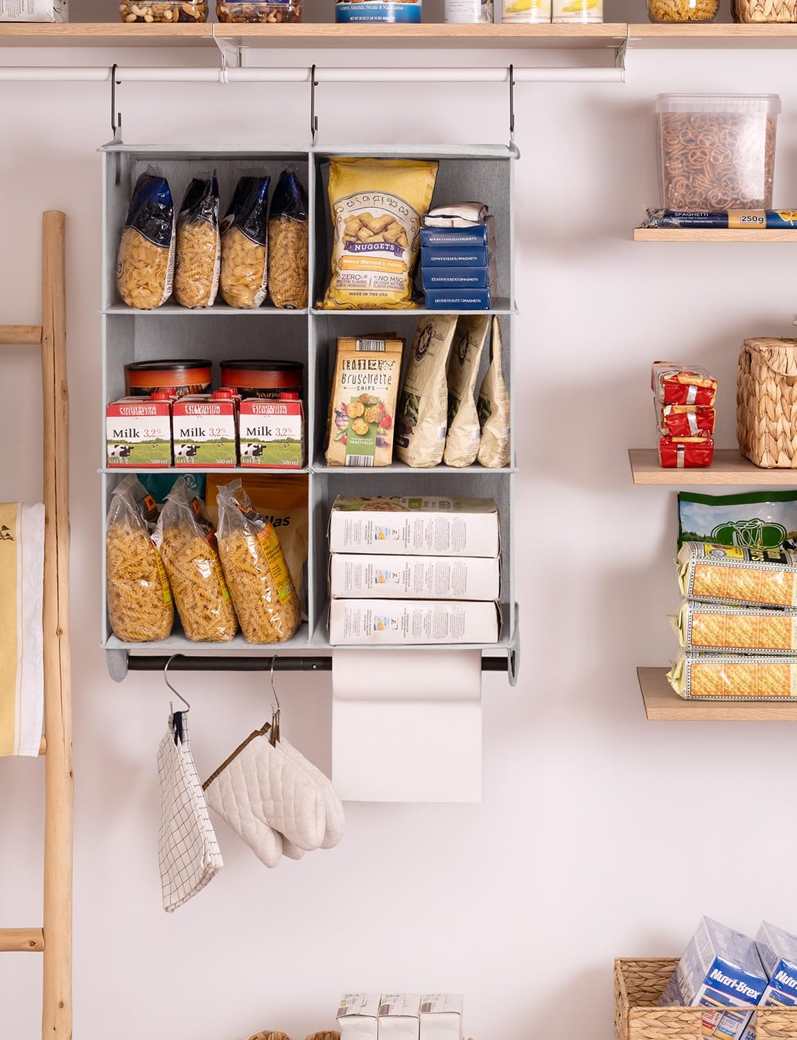 StorageWorks Hanging Closet Organizer with Metal Rod, 6-Section Closet Organizers and Storage