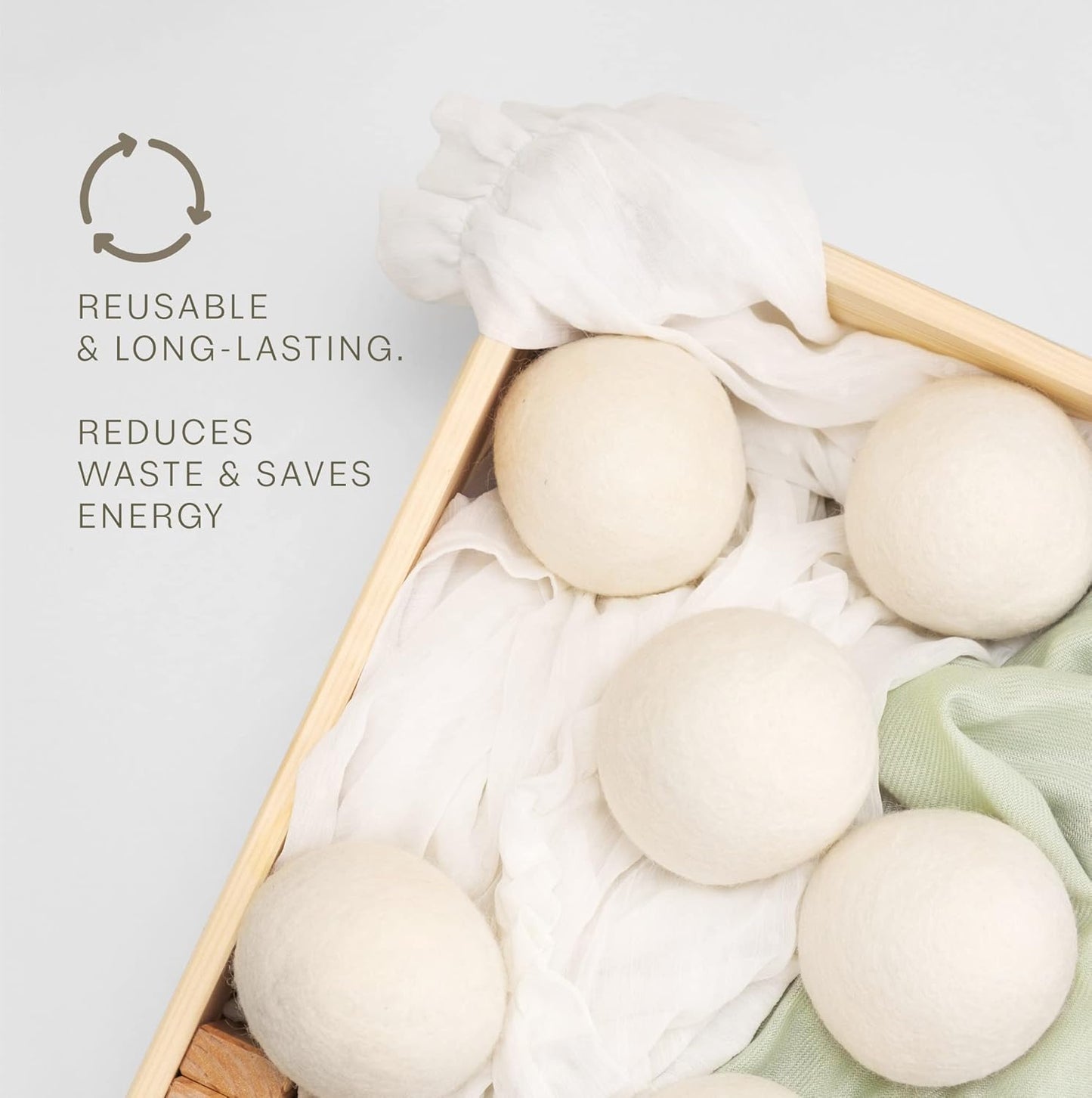 Pursonic Laundry Wool Dryer Balls – Reusable Dryer Balls Made from 100% Pure New Zealand Wool