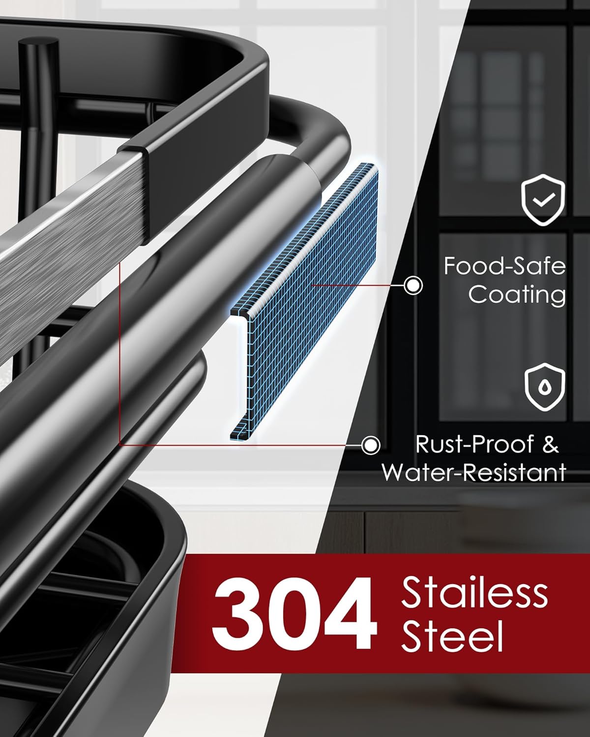 Stainless Steel Dish Drying Rack for Kitchen Counter, Sink Organization and Storage Essentials with