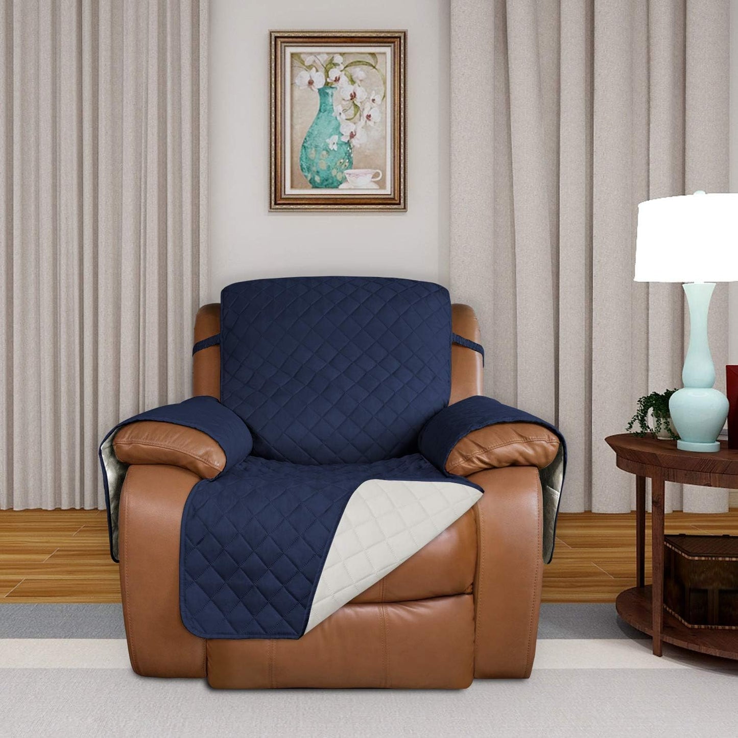 PureFit Reversible Quilted Sofa Cover, Water Resistant Slipcover Furniture Protector, Washable