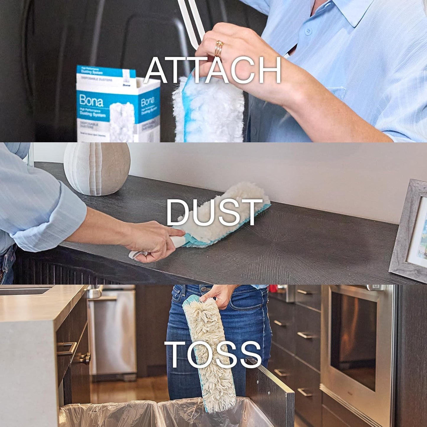 Bona Disposable Duster Refills - 9 Pack - High Performance Dusting System - Microfiber Dusters