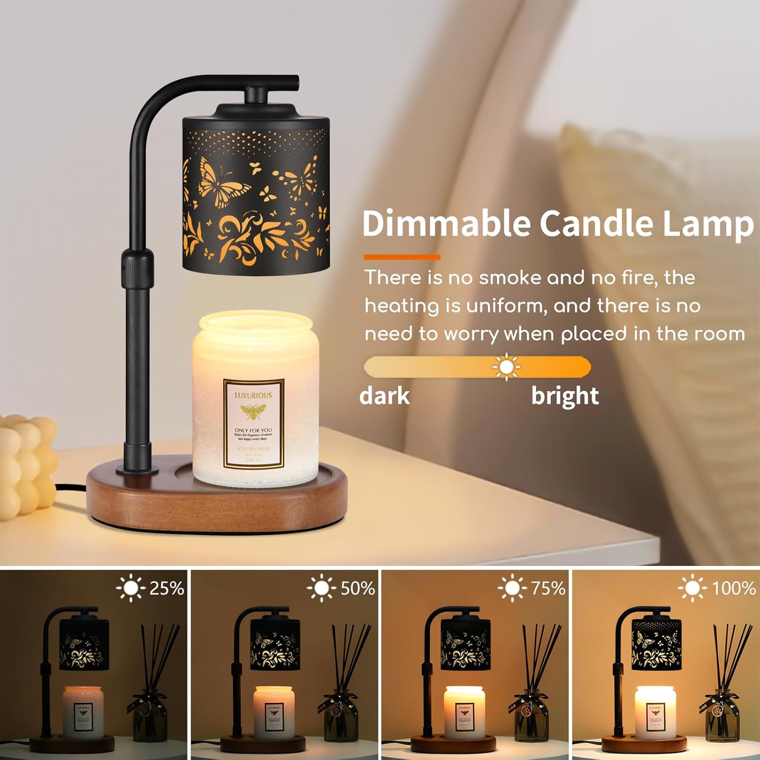 kobodon Candle Warmer Lamp with Timer,Birthday Gifts for Women Mom,Adjustable Height for Scented