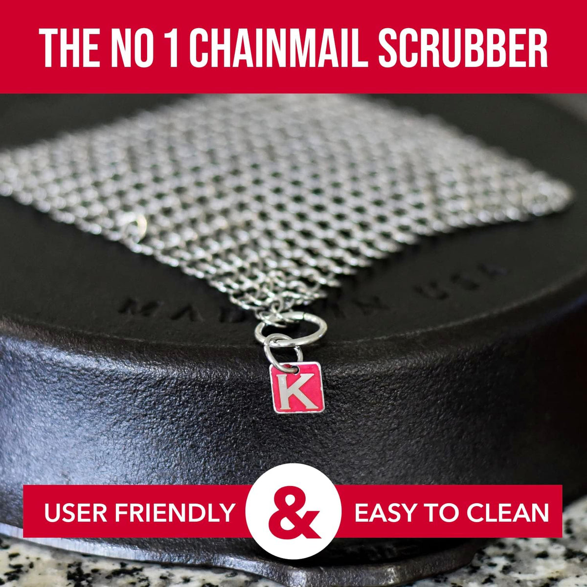 Knapp Made Original CM Scrubber 4" Chainmail Scrubber - Cleaner For Cast Iron, Stainless Steel