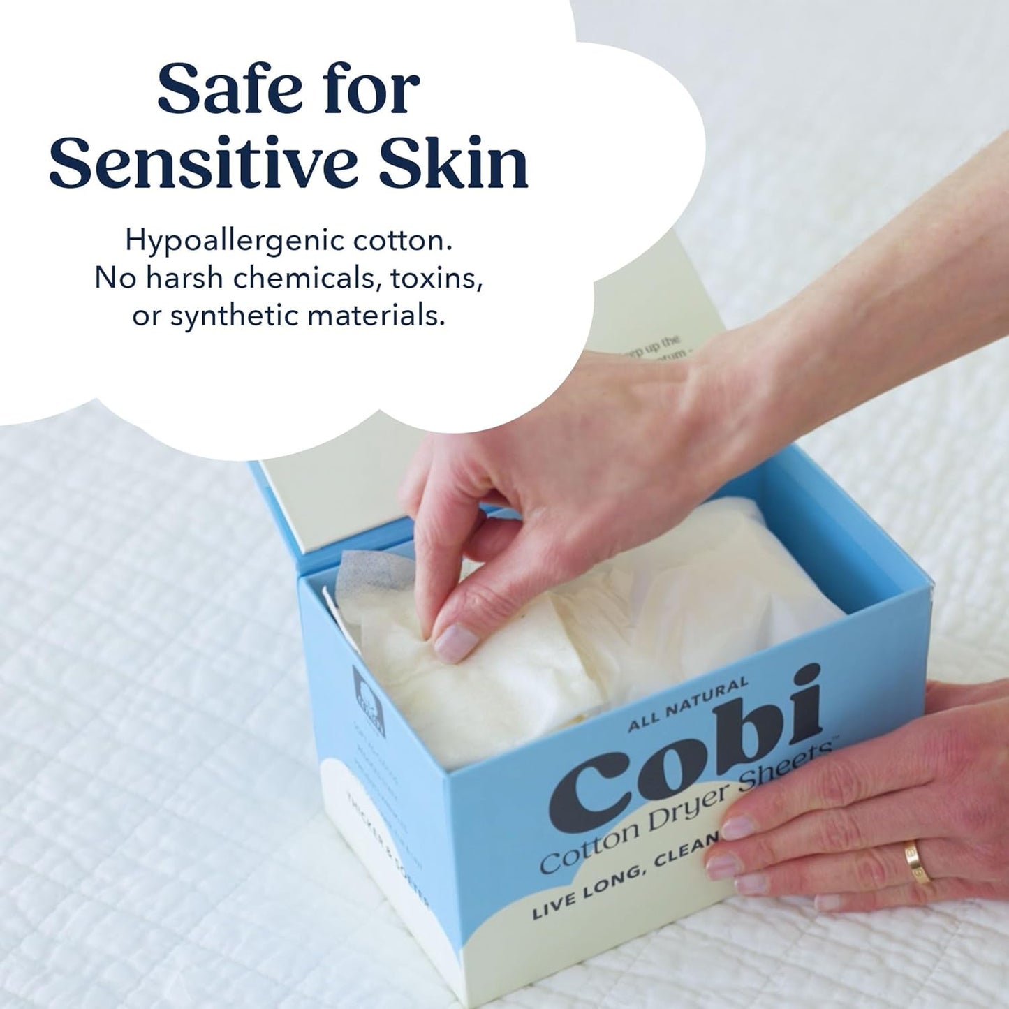 Cobi Biodegradable Non-Toxic Dryer Sheets – Naturally Scented Cotton Dryer Sheets – Eco-Friendly