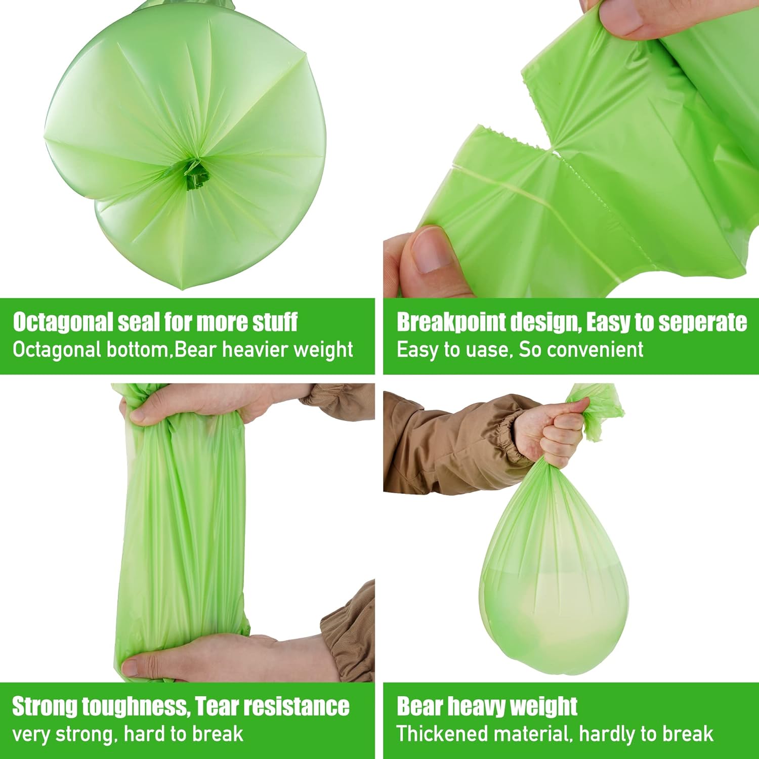 Compost Bags, 8 Gallons, 30Liter, Extra Thick 0.87 Mils, Biodegradable Food scrap waste bags with