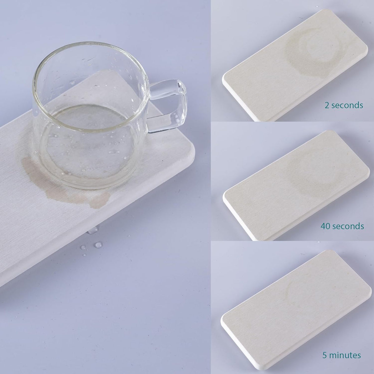 Set of 4 Water Absorbent Diatomite Coasters, Diatomaceous Earth Kitchen Soap Dish, Bathroom Trays