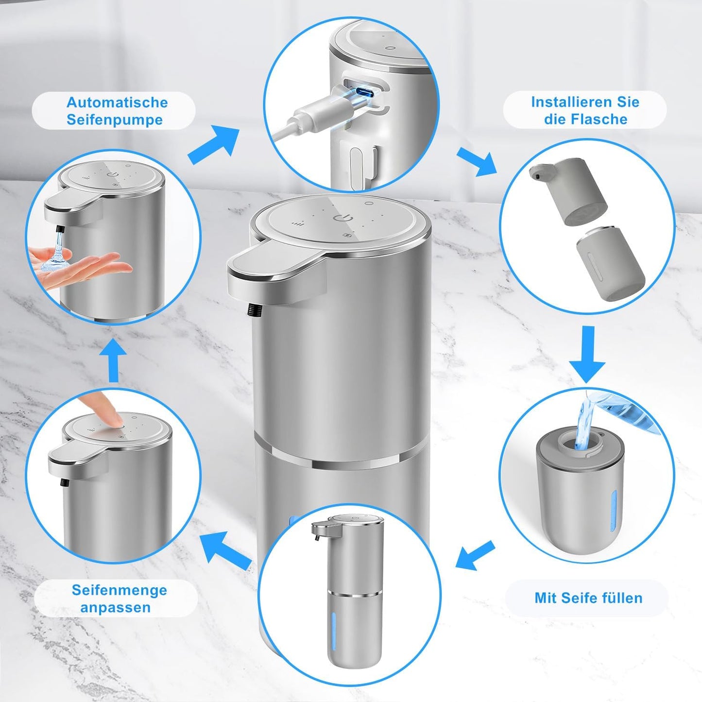 Automatic Liquid Soap Dispenser Bathroom Kitchen Dish Liquid Body Shampoo Shower Gel Hand Free