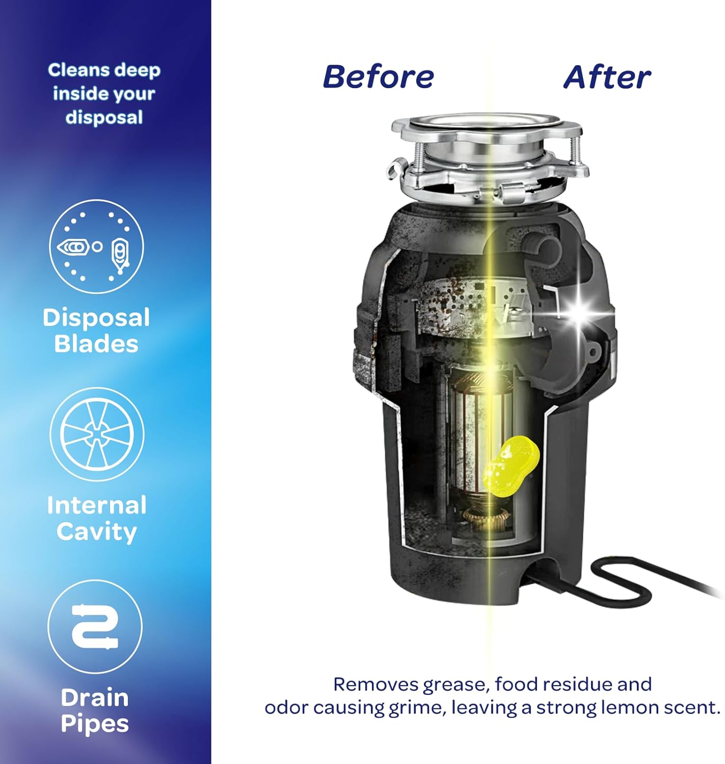 Garbage Disposal Cleaner and Deodorizer Tablets - Kitchen Sink Cleaner and Deodorizer, Septic Safe