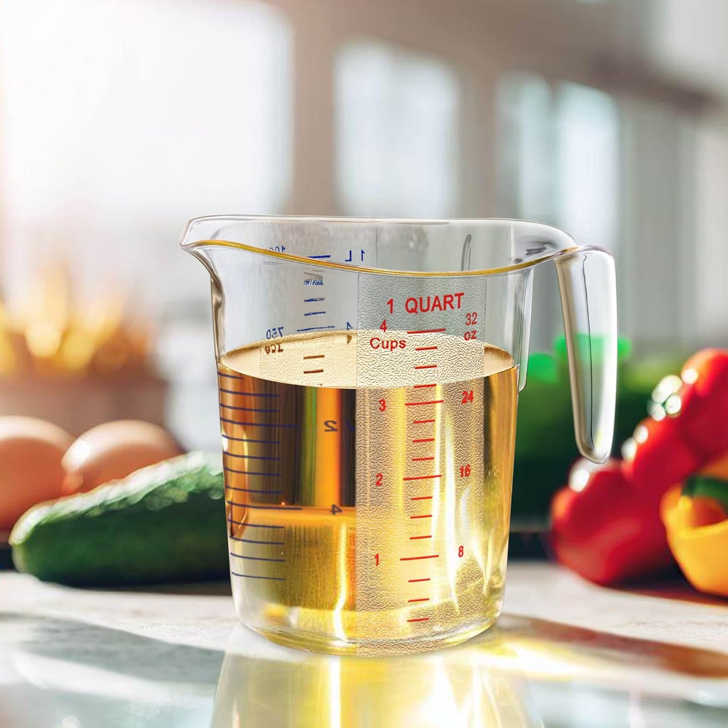 Amazing Abby - Melissa - Plastic Measuring Cups (3-Piece Set), Food-Grade Measuring Jugs, 1/2/4-Cup