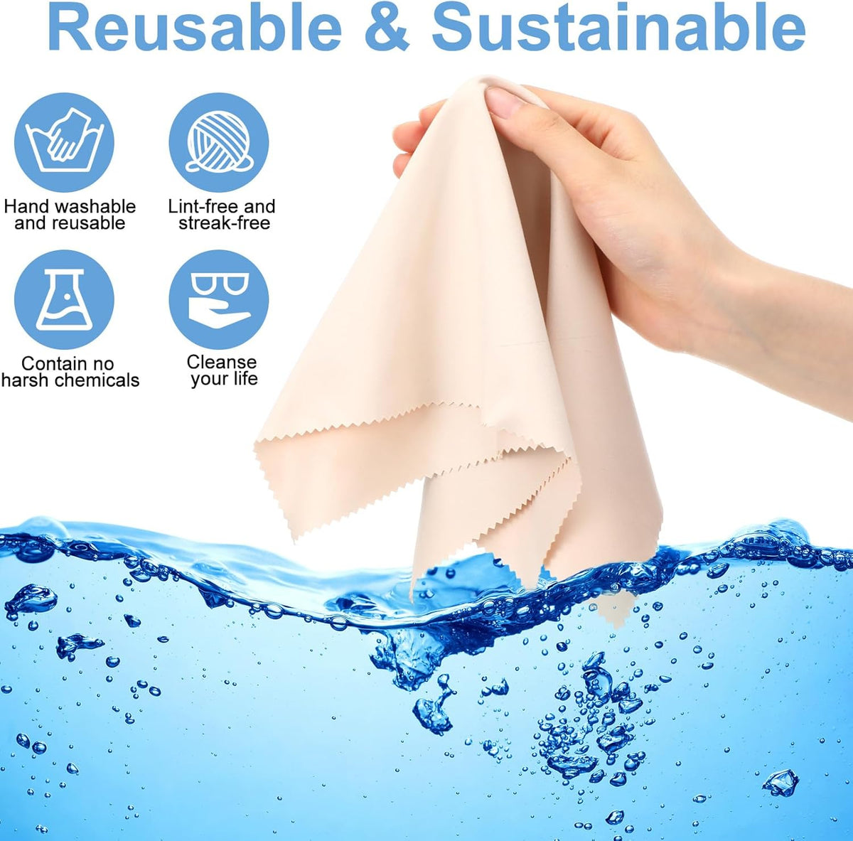 Frienda 12 Pack Large Microfiber Glass Cleaning Cloths 12 x 12 Inch Oversized Eyeglass Sunglasses