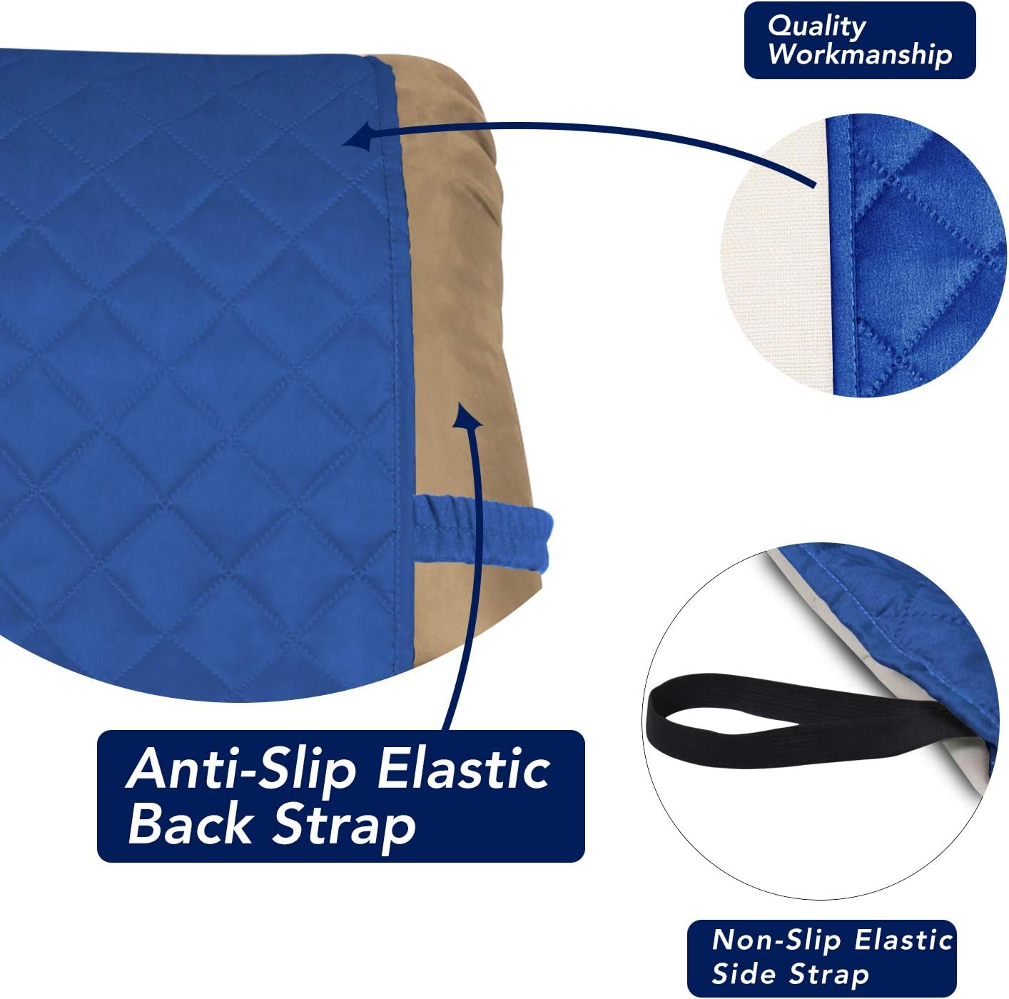 PureFit Reversible Quilted Sofa Cover, Water Resistant Slipcover Furniture Protector, Washable