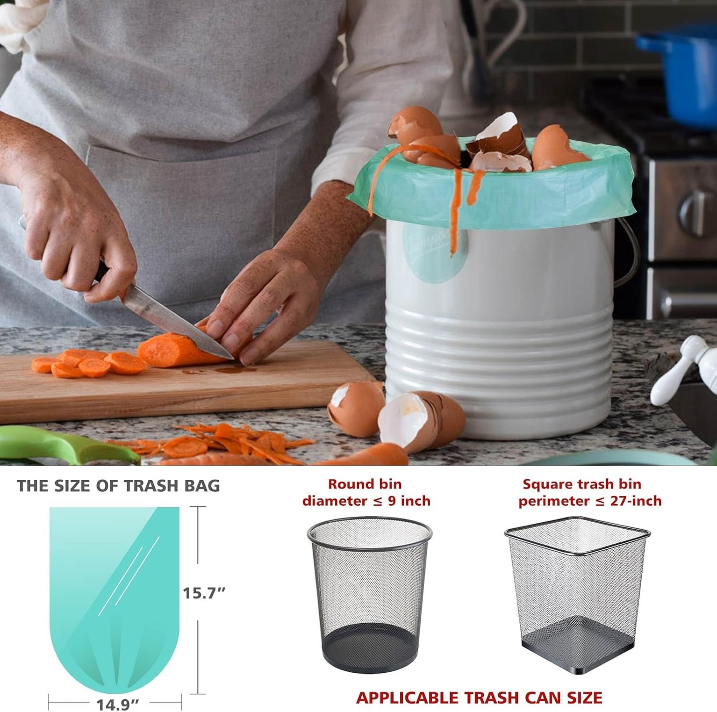 1.2 Gallon Small Trash Bags Garbage Bags, AYOTEE Mini Compostable Strong Bathroom Wastebasket Can