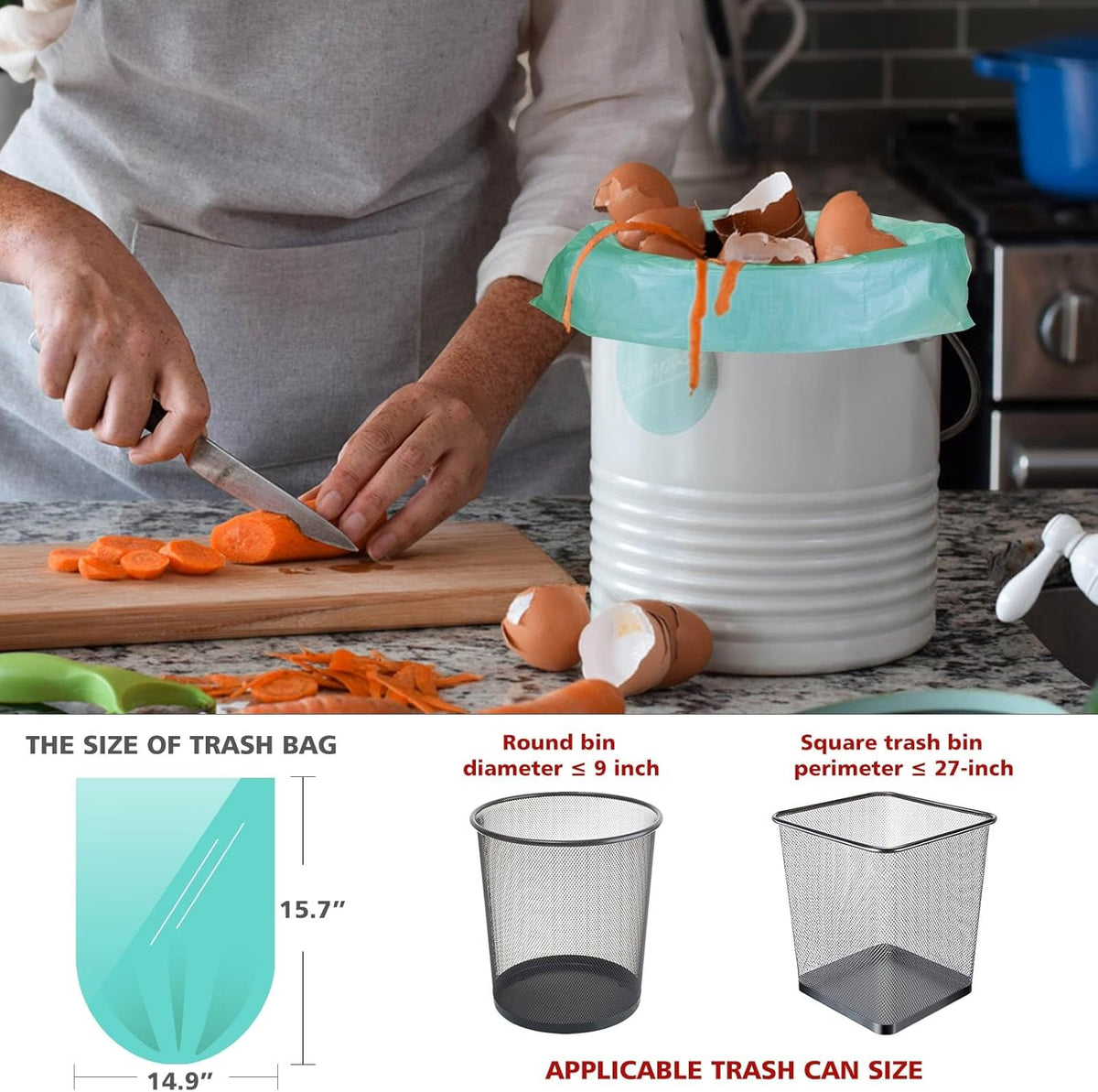 1.2 Gallon Small Trash Bags Garbage Bags, AYOTEE Mini Compostable Strong Bathroom Wastebasket Can