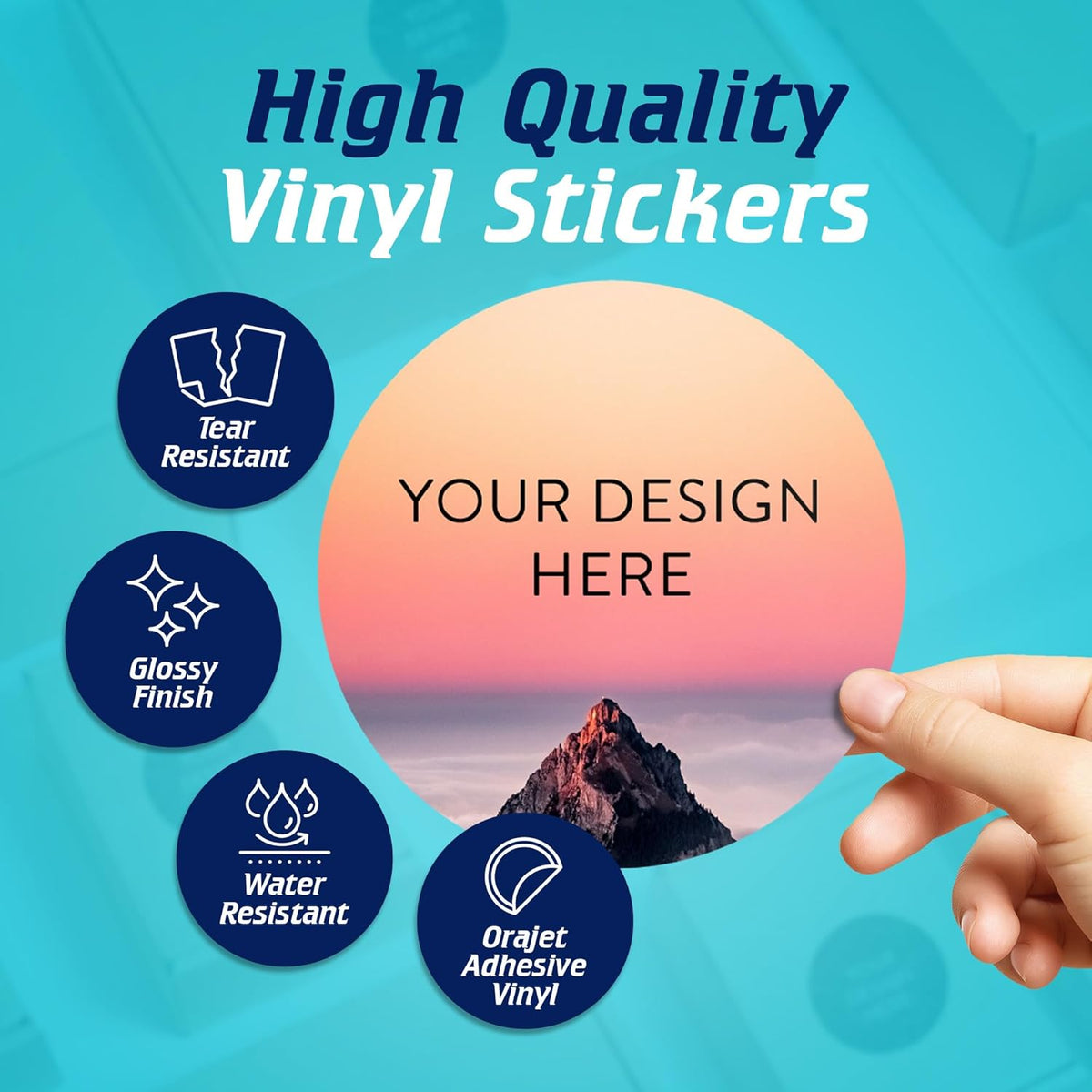 100 Custom Vinyl Stickers - Upload Your own Image, Text, Design, Logo - Personalized Logo Labels