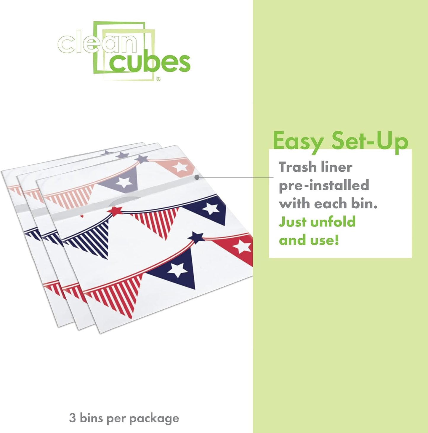 13 Gallon Disposable Pop-Up Trash Cans (3-Pack) with Fitted Bags – Foldable Garbage & Recycling