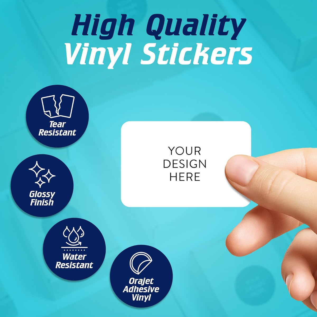 5-1000 Custom Vinyl Stickers - Upload Your own Image, Text, Design, Logo - Personalized Logo Labels