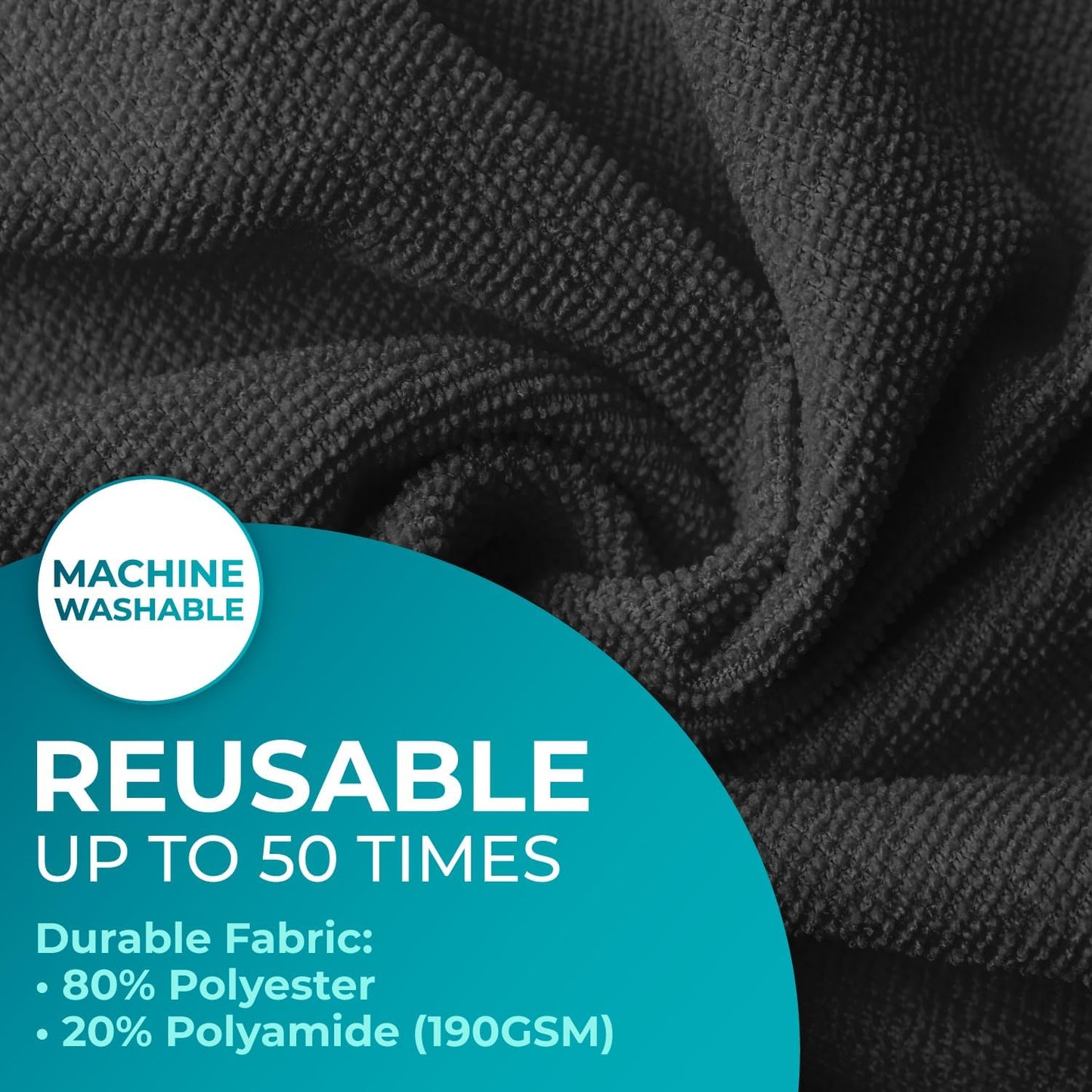 200 Pack Microfiber Cleaning Cloth Roll - Tear Away Reusable Paper Towels Washable, 11.8" Ultra