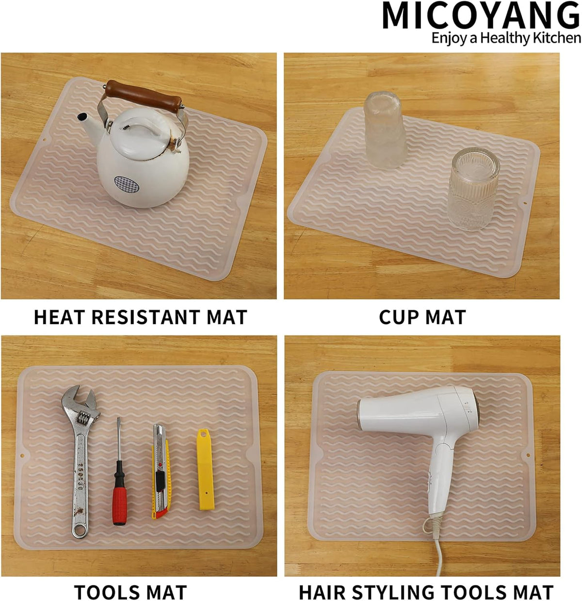 Silicone Dish Drying Mat for Multiple Usage,Easy clean,Eco-friendly,Heat-resistant Silicone Mat for