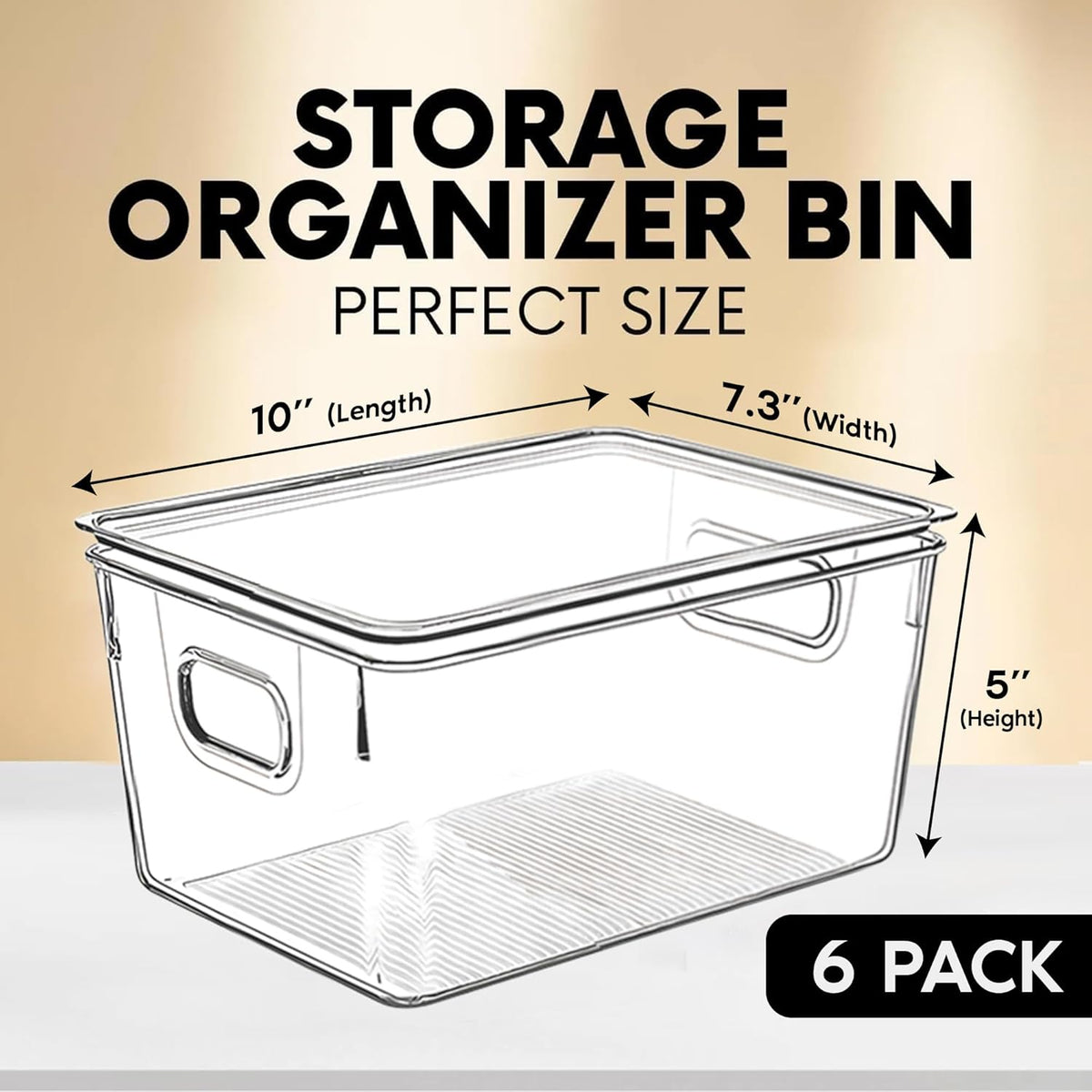 Clear Plastic Storage Bins with Lids, Perfect for Kitchen Organization or Pantry Organization and