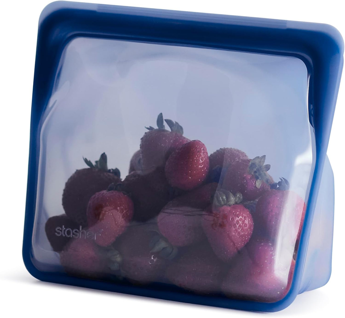 Stasher Premium Silicone Reusable Food Storage Stand-Up Mid Bag, Deep Ocean, Microwave, Sous Vide