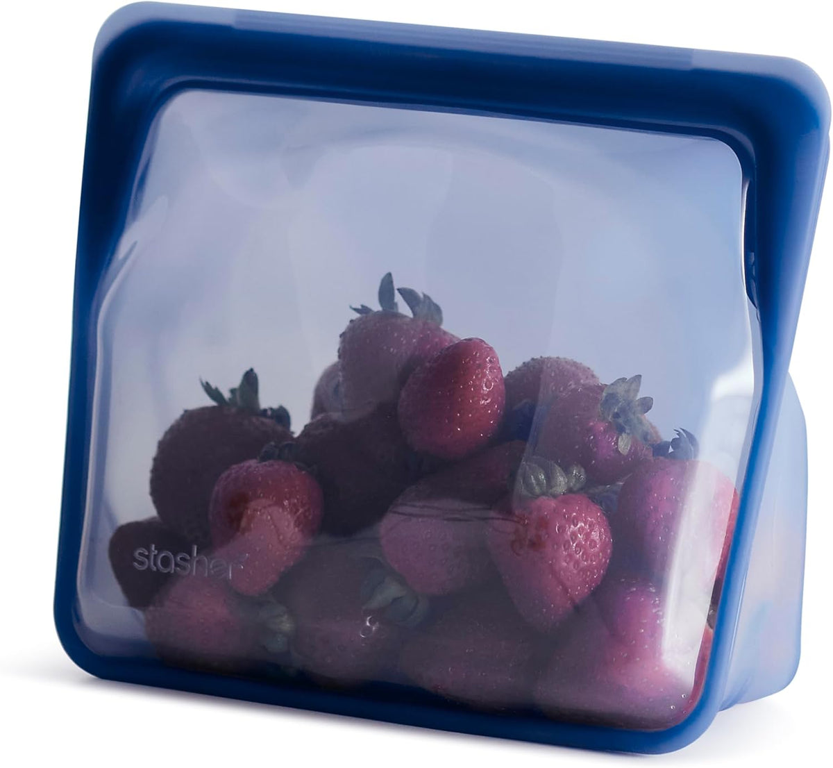 Stasher Premium Silicone Reusable Food Storage Stand-Up Mid Bag, Deep Ocean, Microwave, Sous Vide