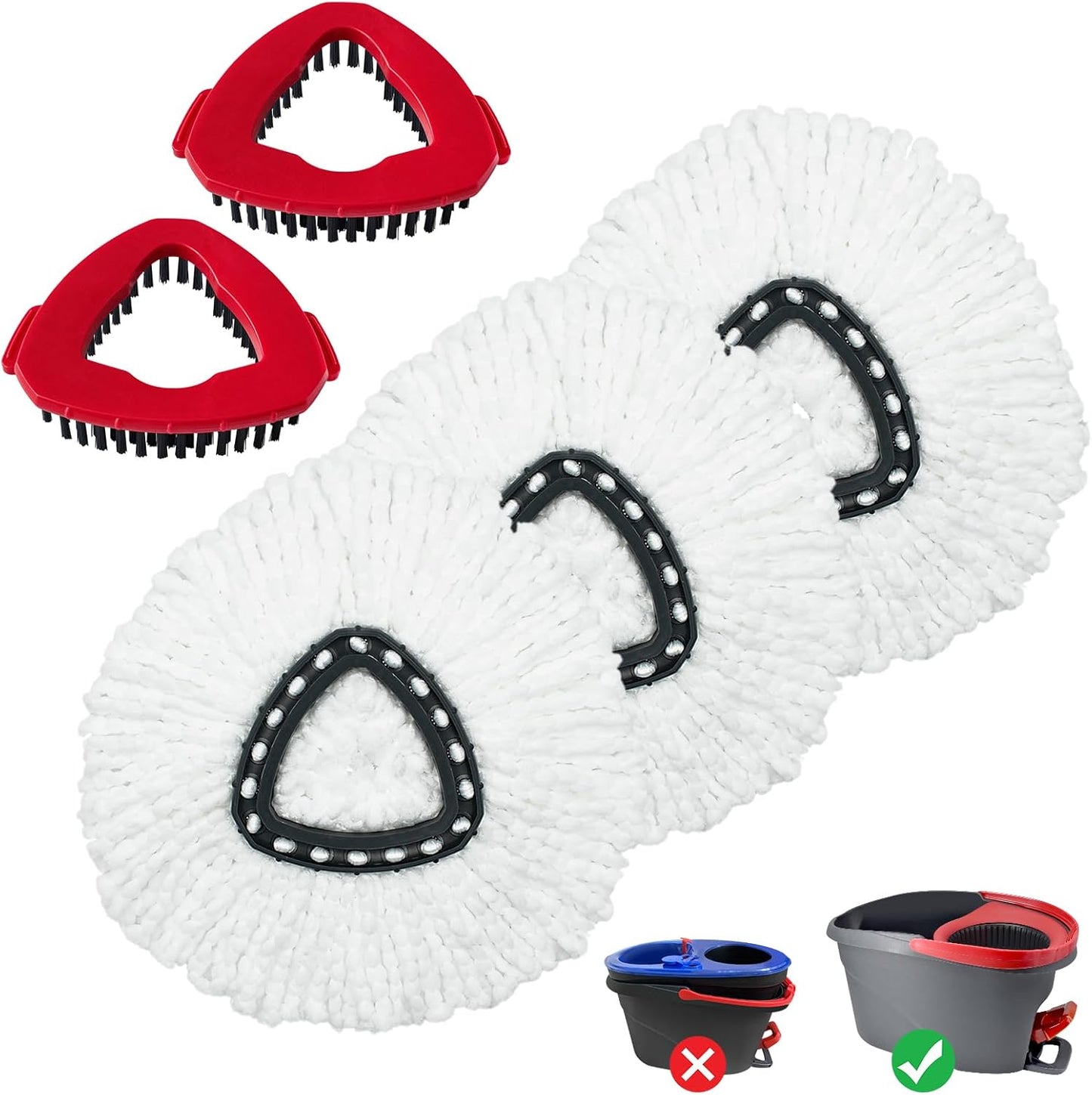 Mop Heads Replacement for Ocedar, Mop Replace Head for Ocedar EasyWring 1 Tank, Microfiber Spin Mop