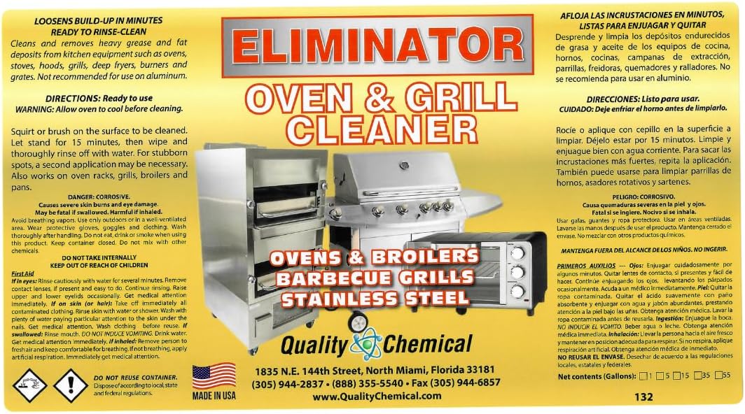 Quality Chemical Oven Cleaner & Grill Cleaner - Heavy-Duty/Fast Acting & Easy to