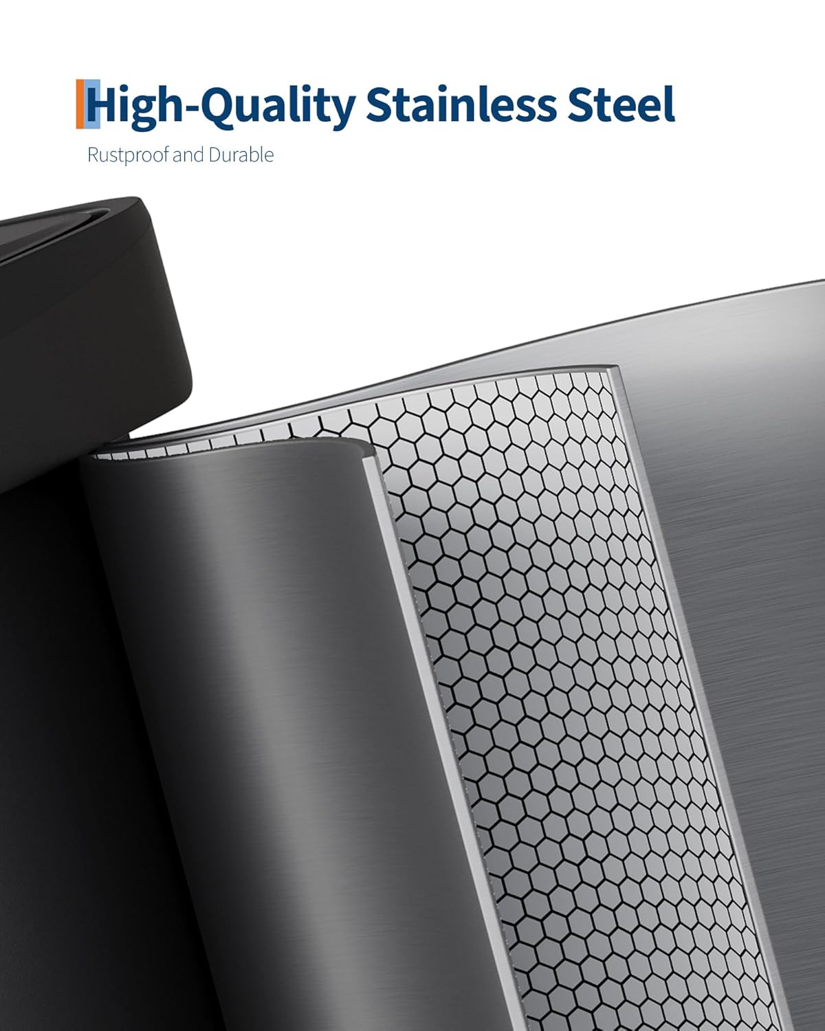 Garvee 13 Gallon / 50 L Stainless Steel Trash Can with Lid, Large Garbage Can for Kitchen