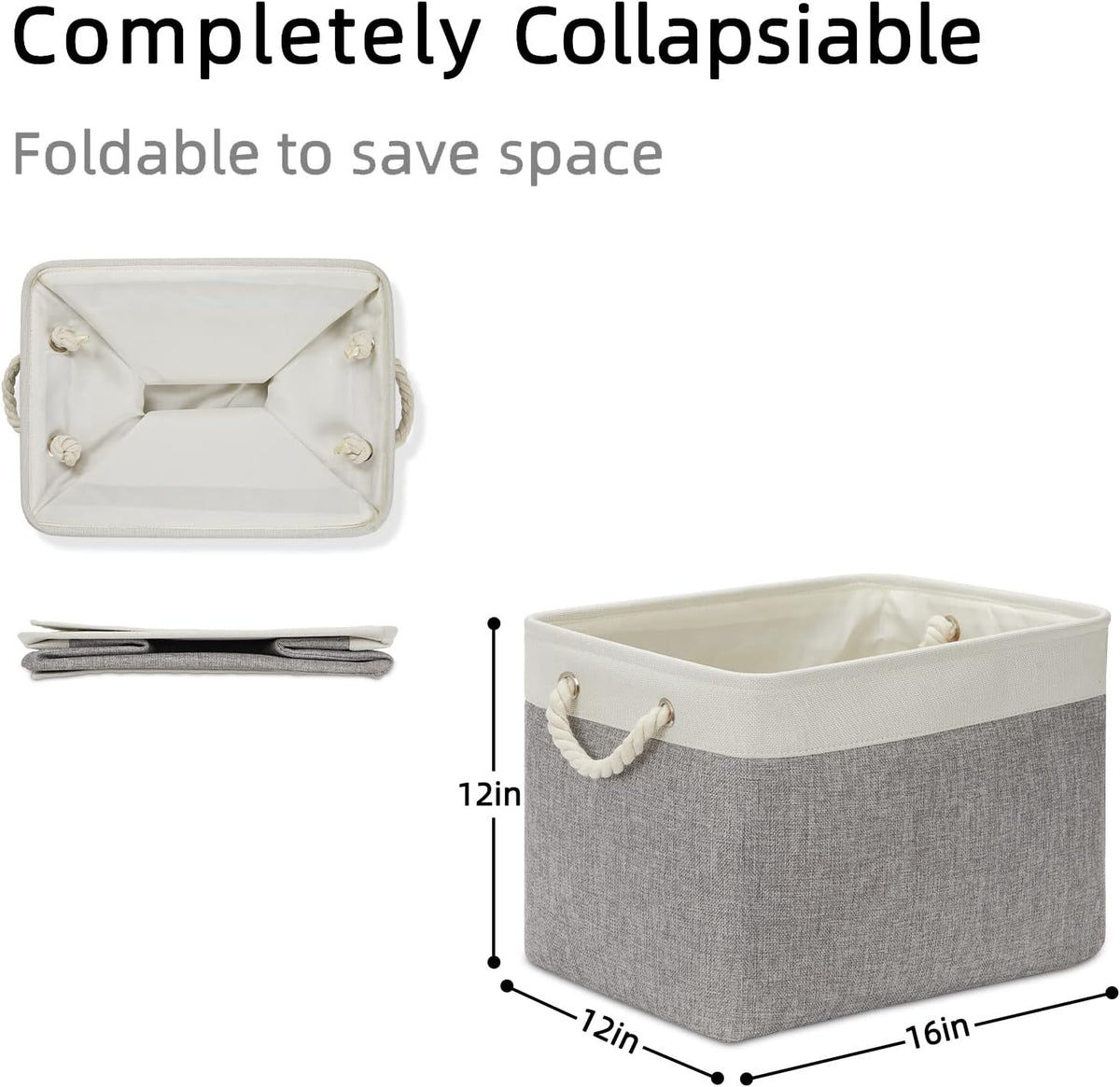 DULLEMELO Storage Baskets for Organizing 16x12x12 Large Fabric Storage Bins Baskets Set of 2
