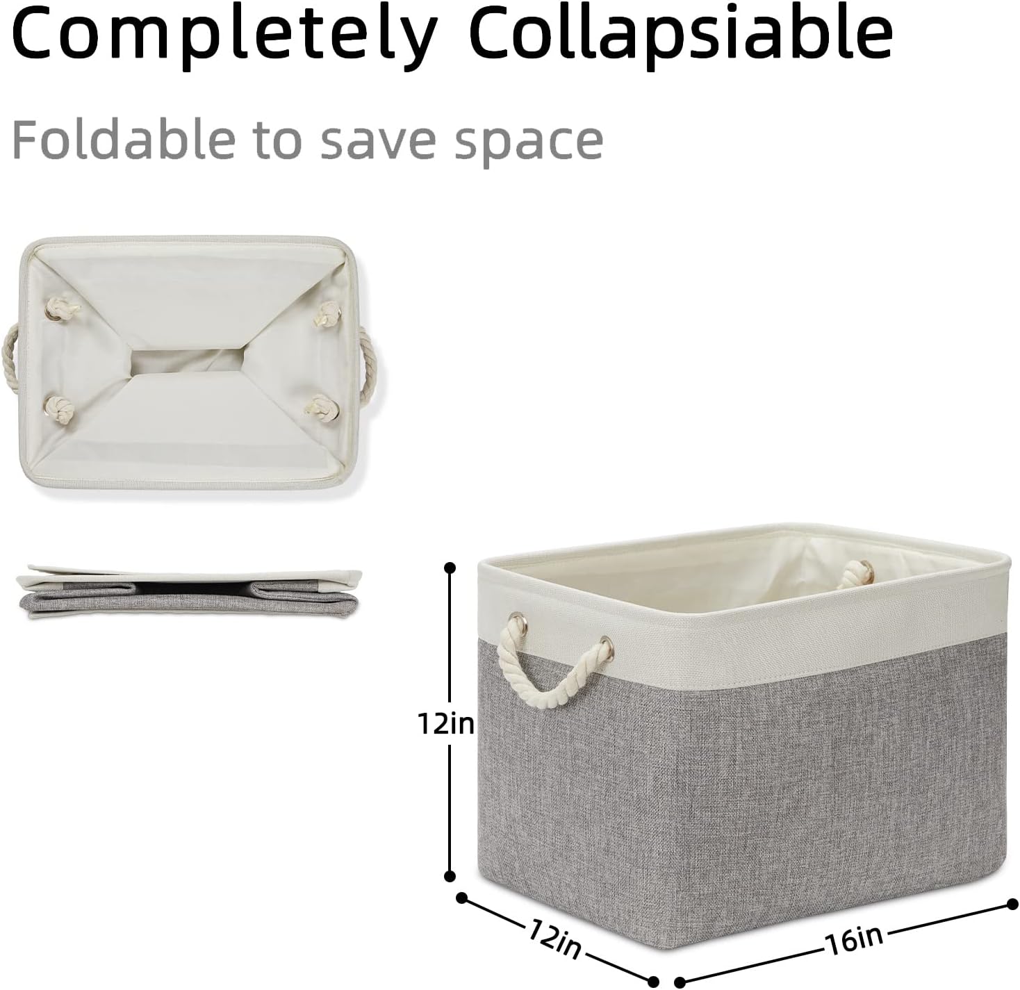 DULLEMELO Storage Baskets for Organizing 16x12x12 Large Fabric Storage Bins Baskets Set of 2