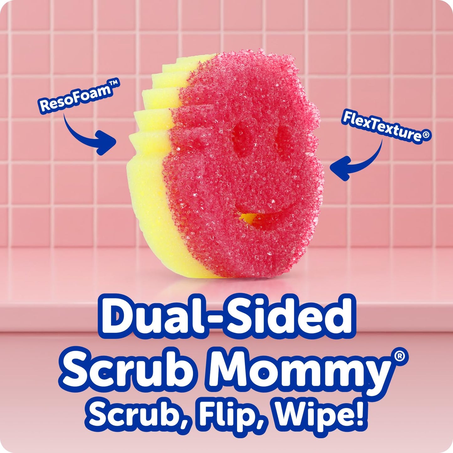 Scrub Mommy Kitchen Sponges - Dual-Sided Dish Sponges for Scrubbing - Non-Scratch Cleaning Sponges