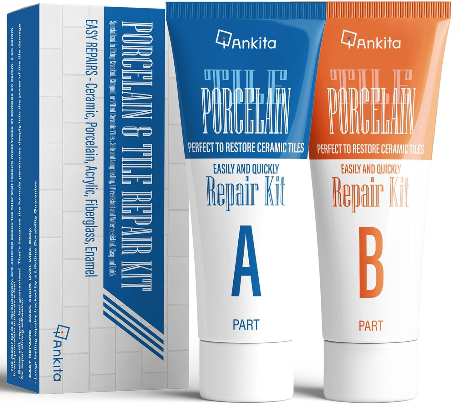 Porcelain Repair Kit White, High-Gloss Chipped Sink & Tile Repair Kit to Quickly Fix Sinks Chips
