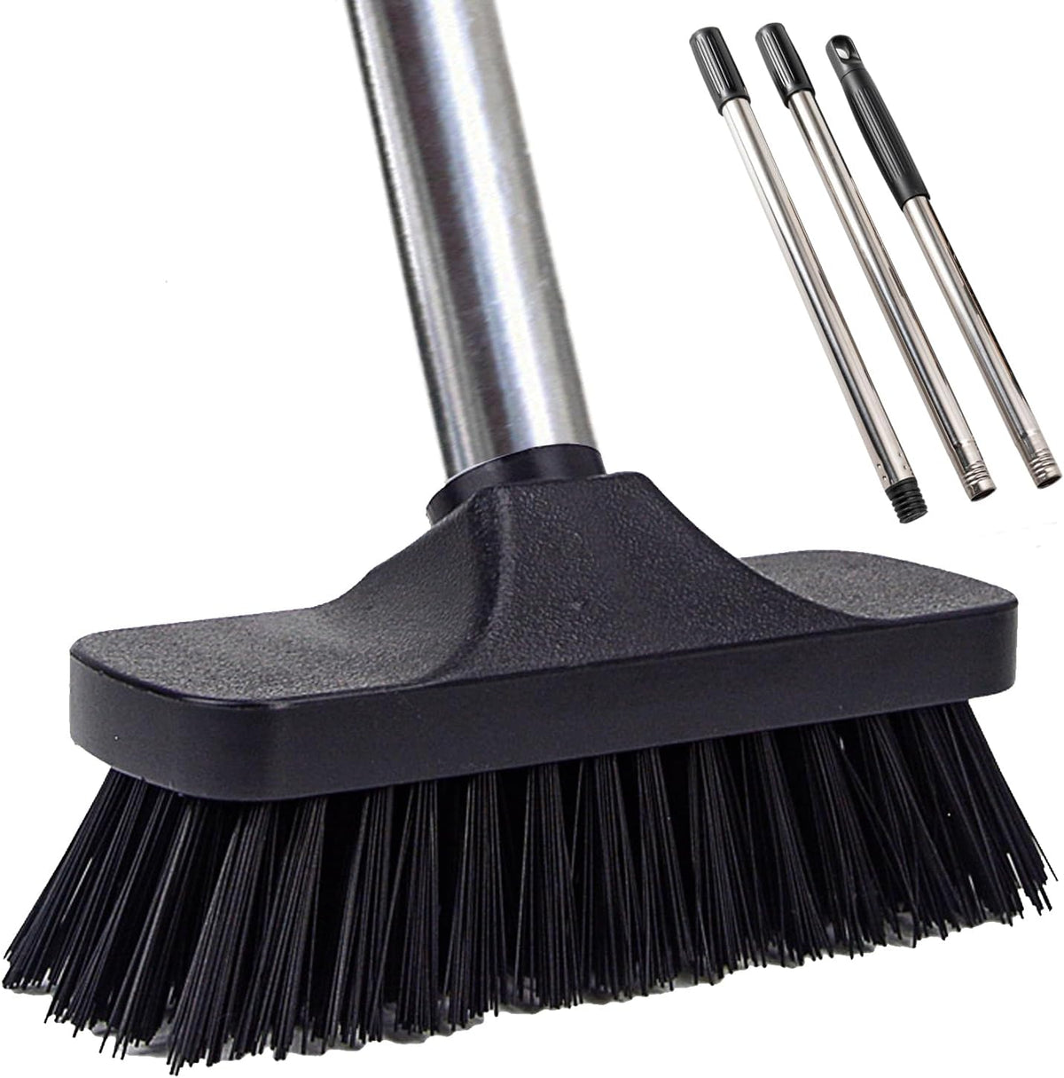Push Broom Brush Stiff Bristles Floor Cleaning Brush Multi-Purpose Scrubber Brushes for Bathroom