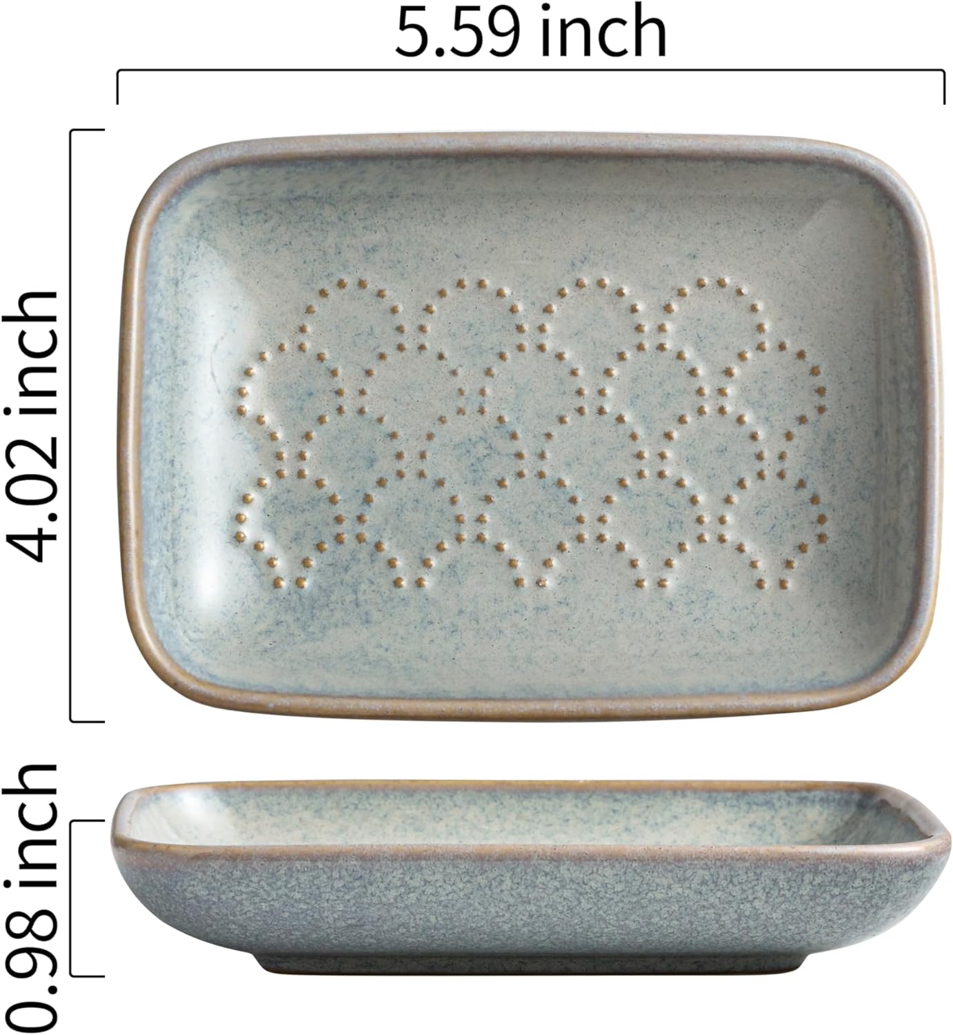 Gomakren Soap Dish for Shower, Ceramic Soap Dishes for Bar Soap Sponge, Shower Soap Holder Saver
