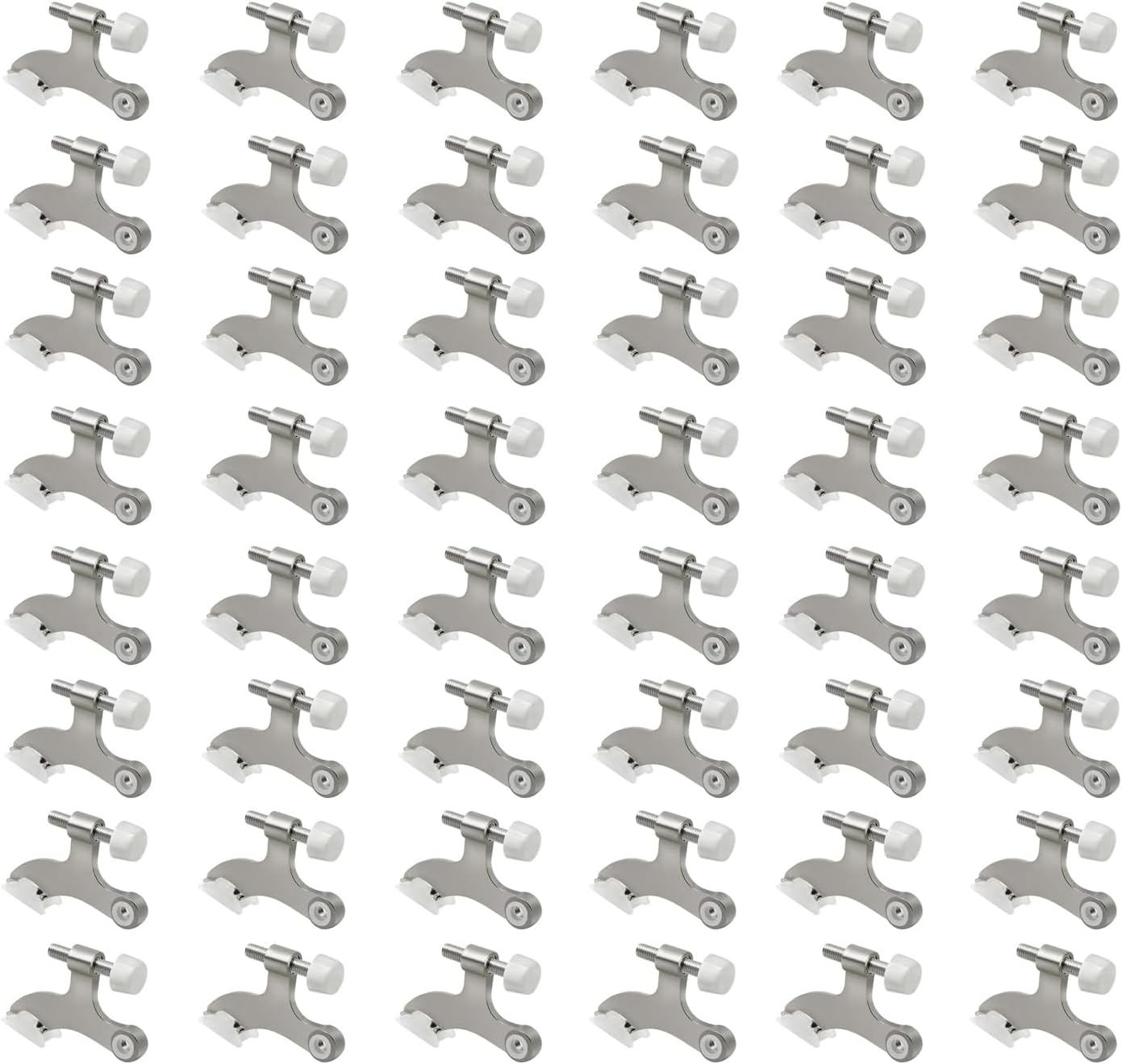 48 Pack Hinge Pin Brushed Nickel Door Stopper, Adjustable Heavy Duty Hinge Pin Door Stop with