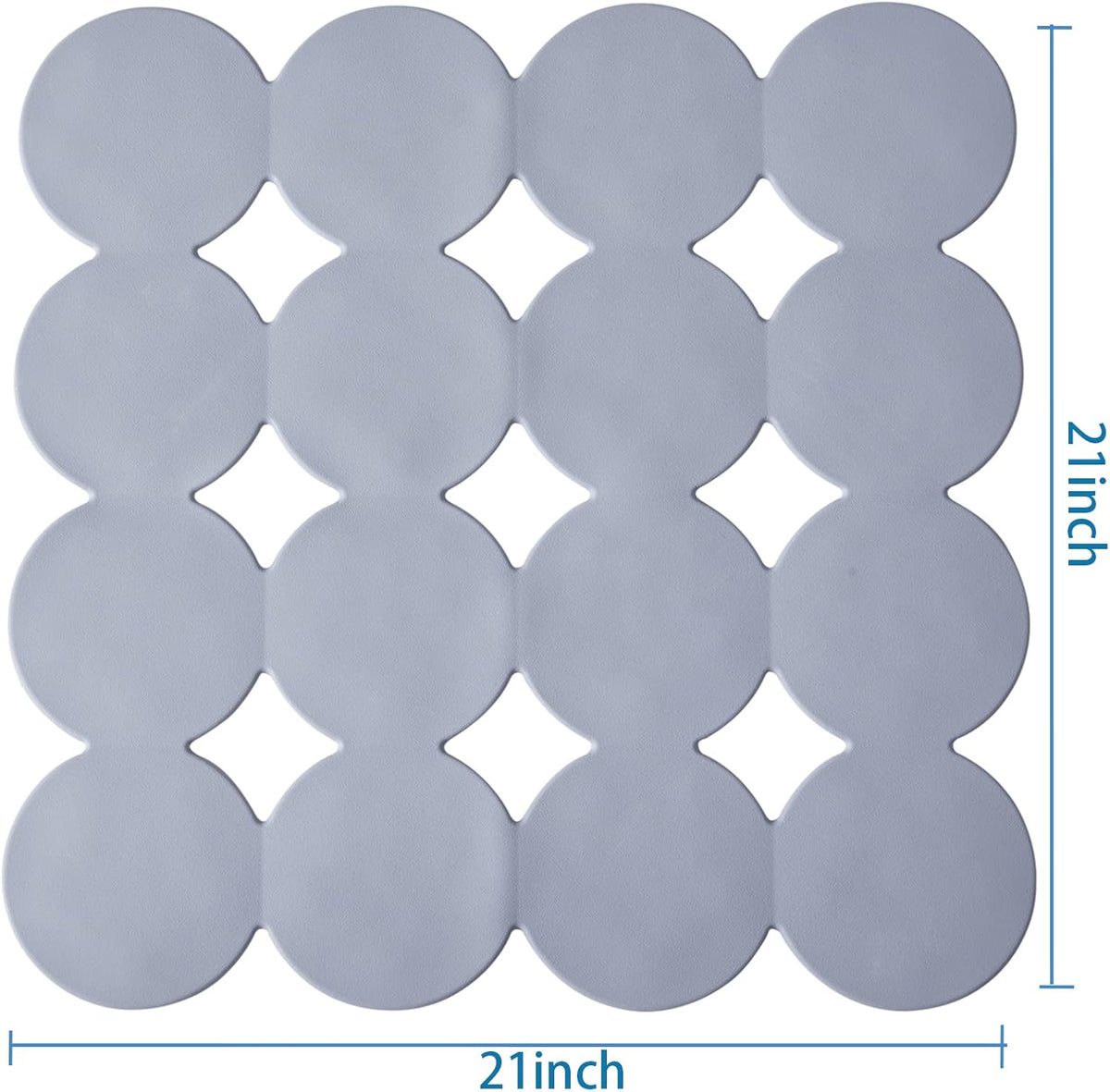 Square Shower Mat Nonslip - Rubber Bathtub Mat with Suction Cups for Inside Shower Bathroom Floor