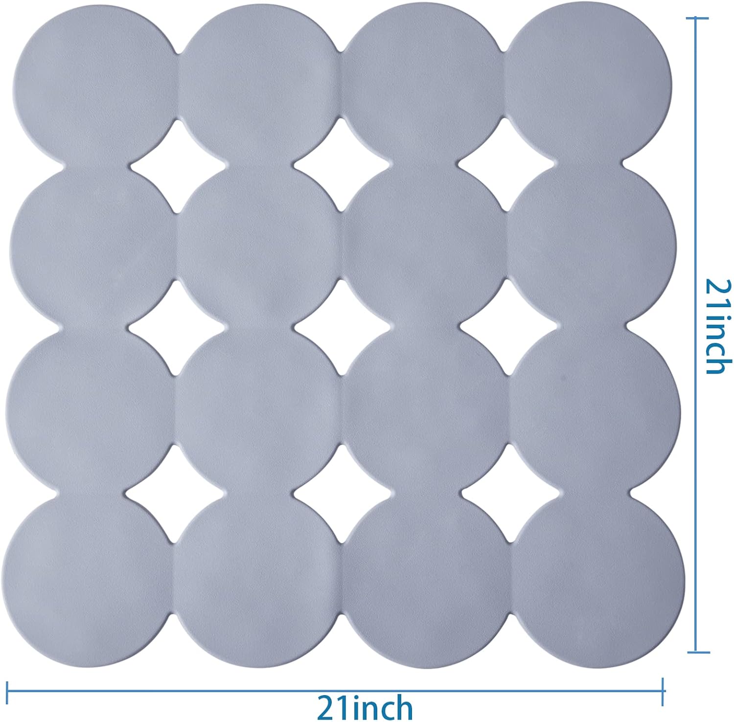 Square Shower Mat Nonslip - Rubber Bathtub Mat with Suction Cups for Inside Shower Bathroom Floor