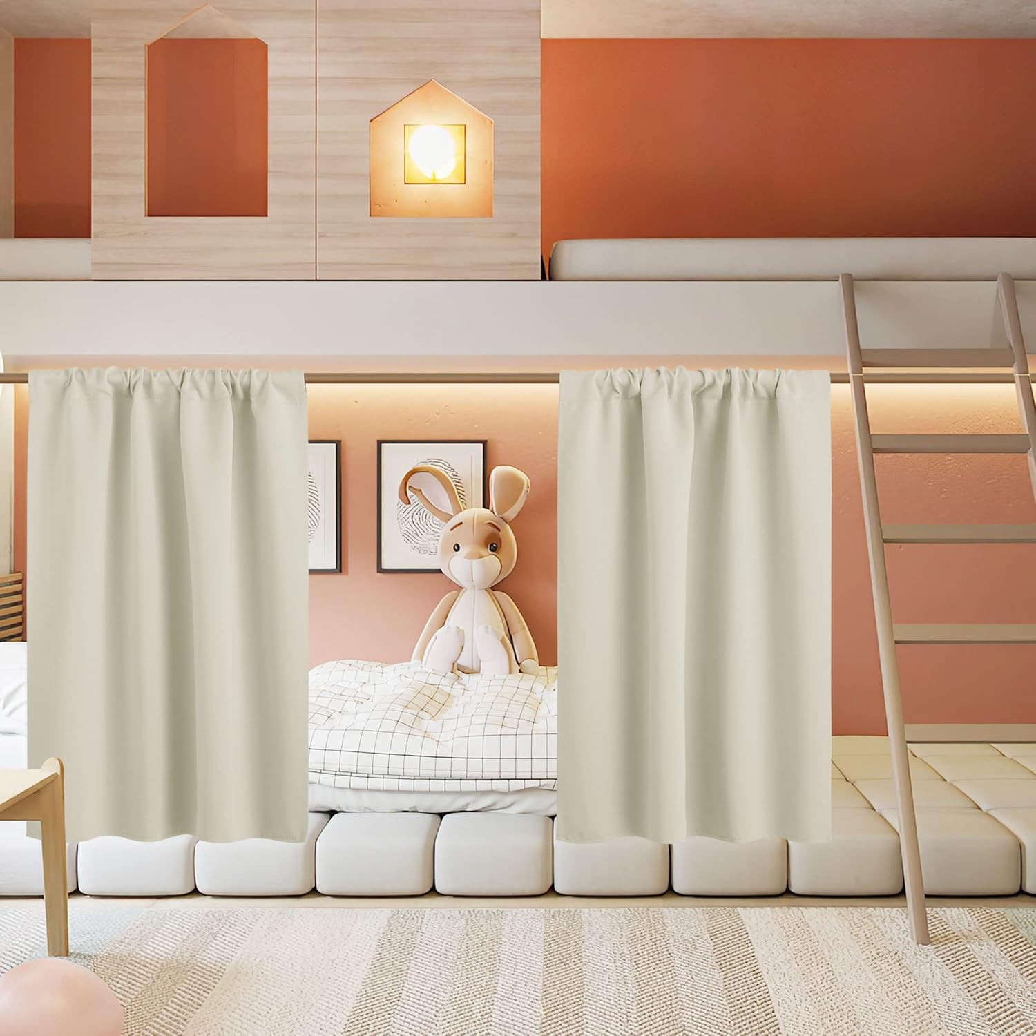 RYB HOME Short Curtains for Living Room Blackout Portable Blinds Shades for Bedroom Bathroom