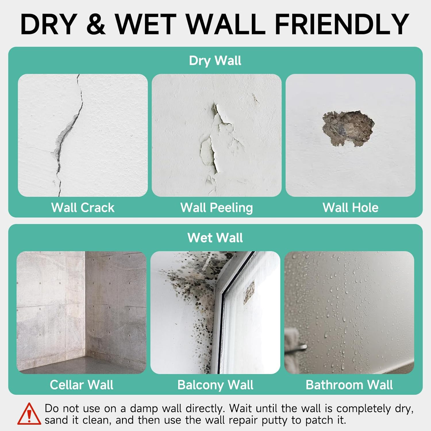 Drywall Repair Kit - 32 OZ Wall Spackle Paste with Self Adhesive Metal Patch, Dryall Repair Patch