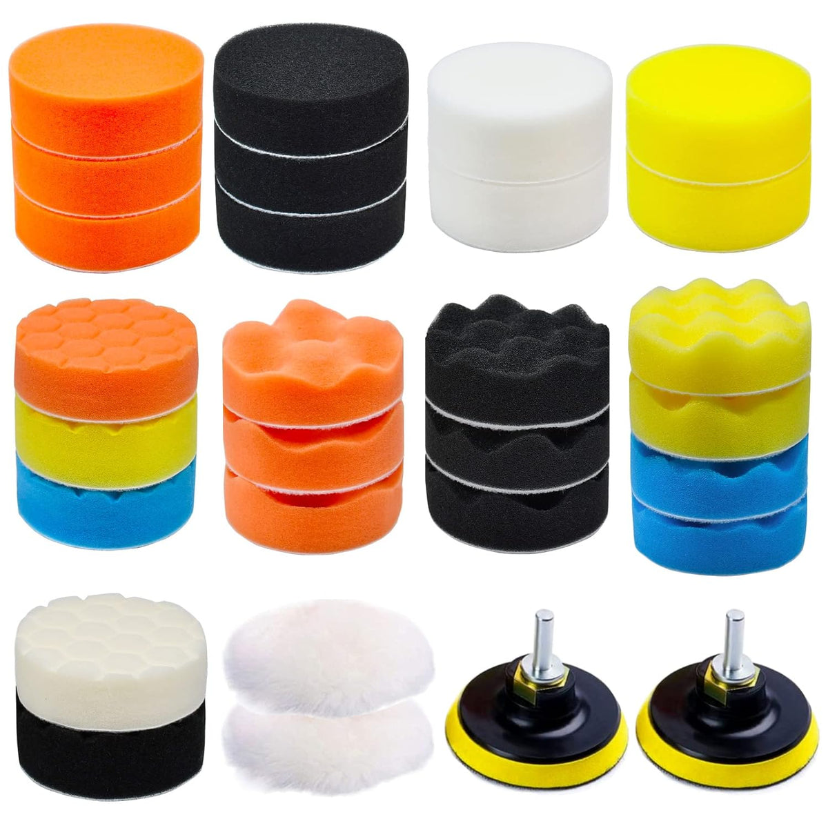 Car Foam Polishing Buffing Kit, Polishing Buffing Pads, Wool Pads,Polishing & Buffing Wheels, for