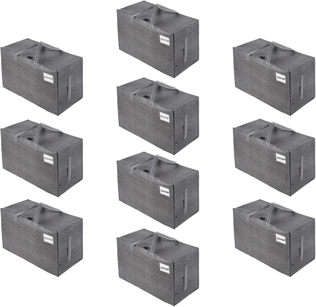 VENO 10 Pack Moving and Storage Bags, Heavy Duty, Alternative to Moving Boxes, Large Packing Totes