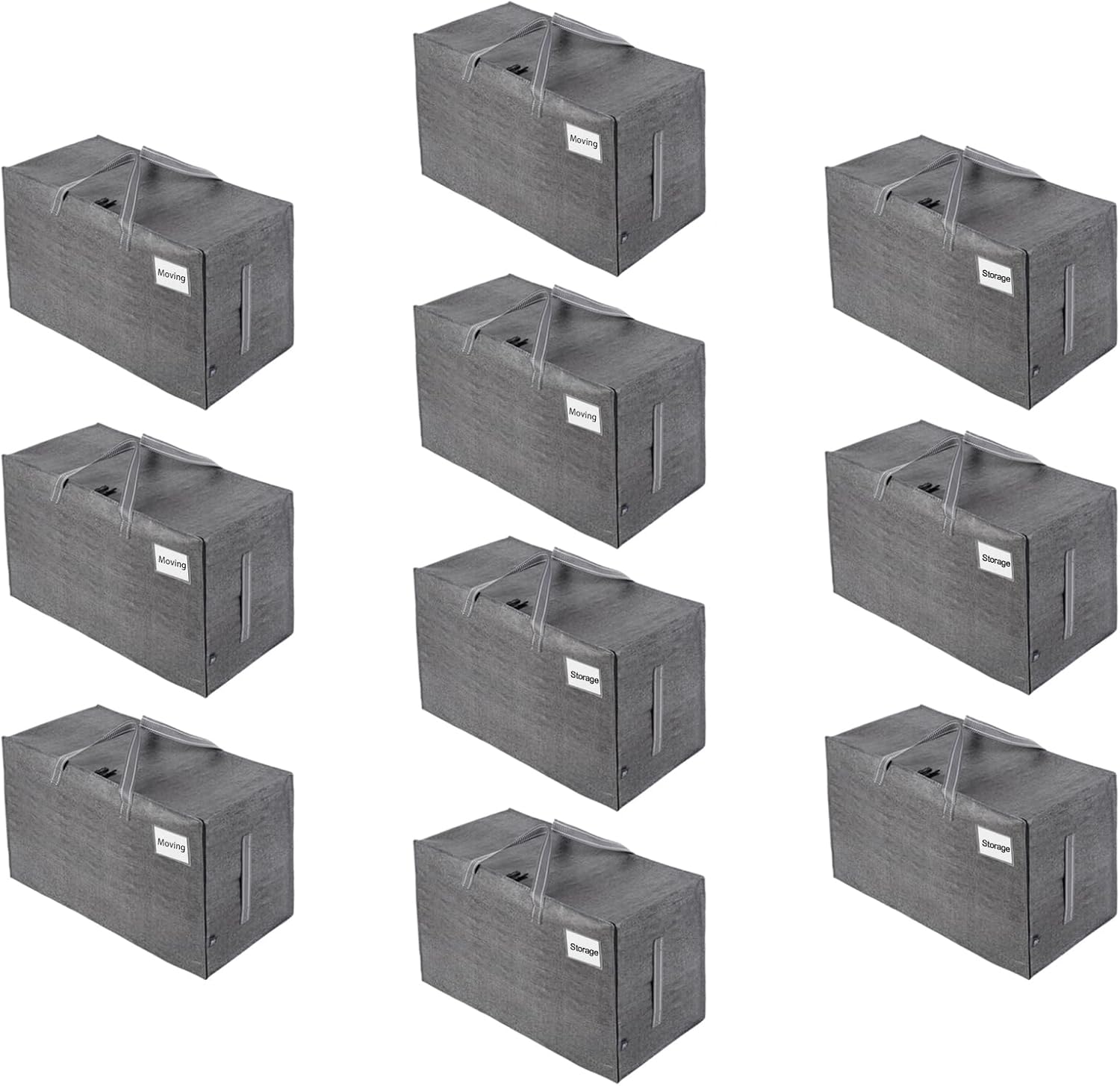 VENO 10 Pack Moving and Storage Bags, Heavy Duty, Alternative to Moving Boxes, Large Packing Totes