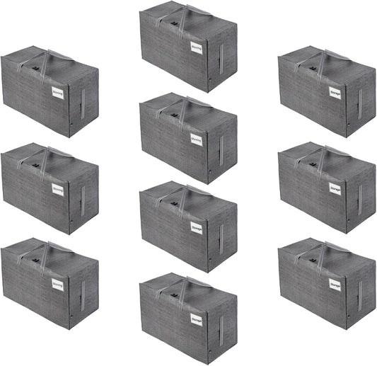 VENO 10 Pack Moving and Storage Bags, Heavy Duty, Alternative to Moving Boxes, Large Packing Totes