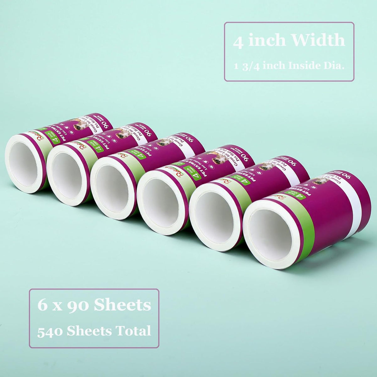 4 inch Lint Roller Refills Only Compatible with Scotch-Brite Pet Hair Pickup Extra Sticky Lint
