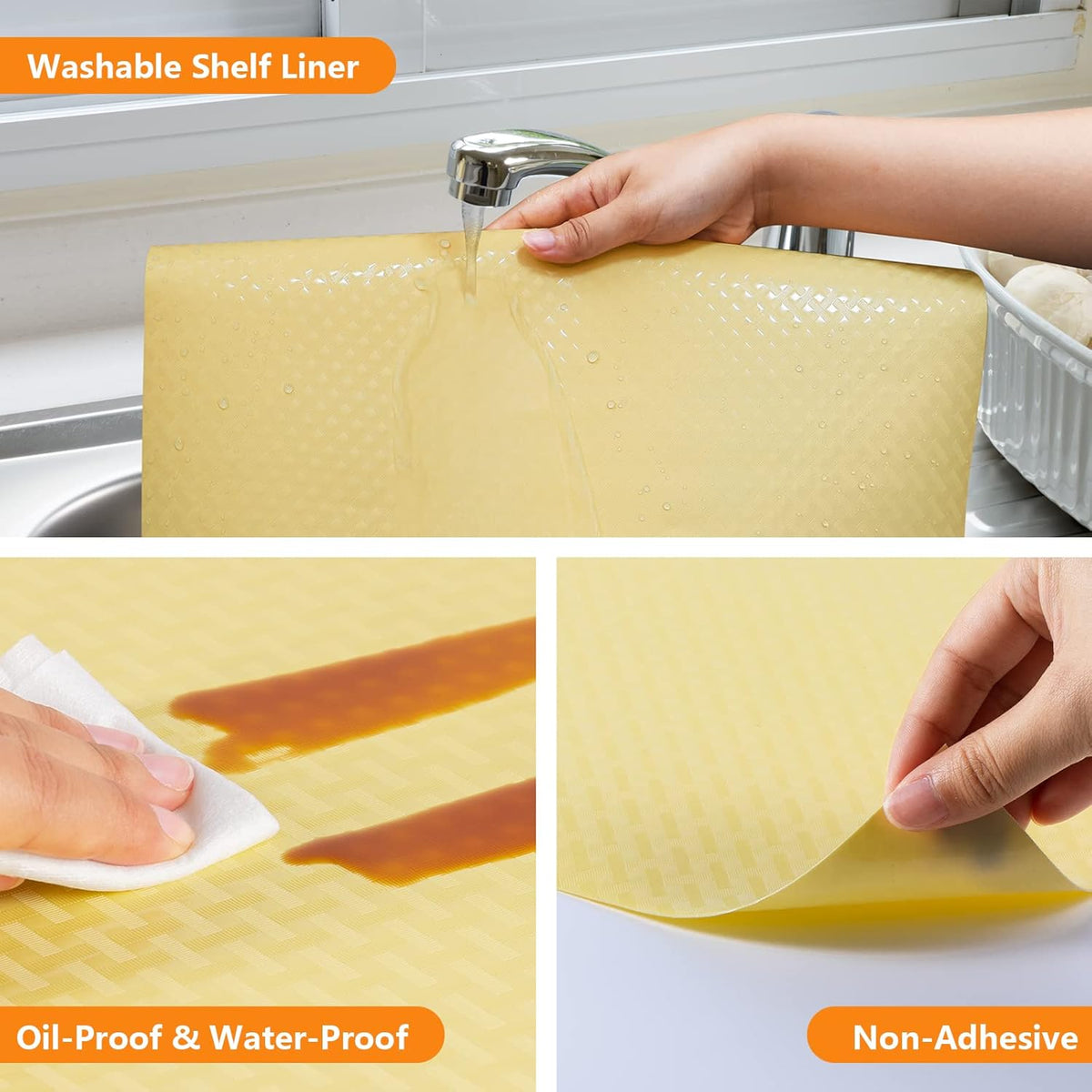 Shelf Liners for Kitchen Cabinets Refrigerator Liners Waterproof & Oil-Proof Kitchen Cupboard Liner