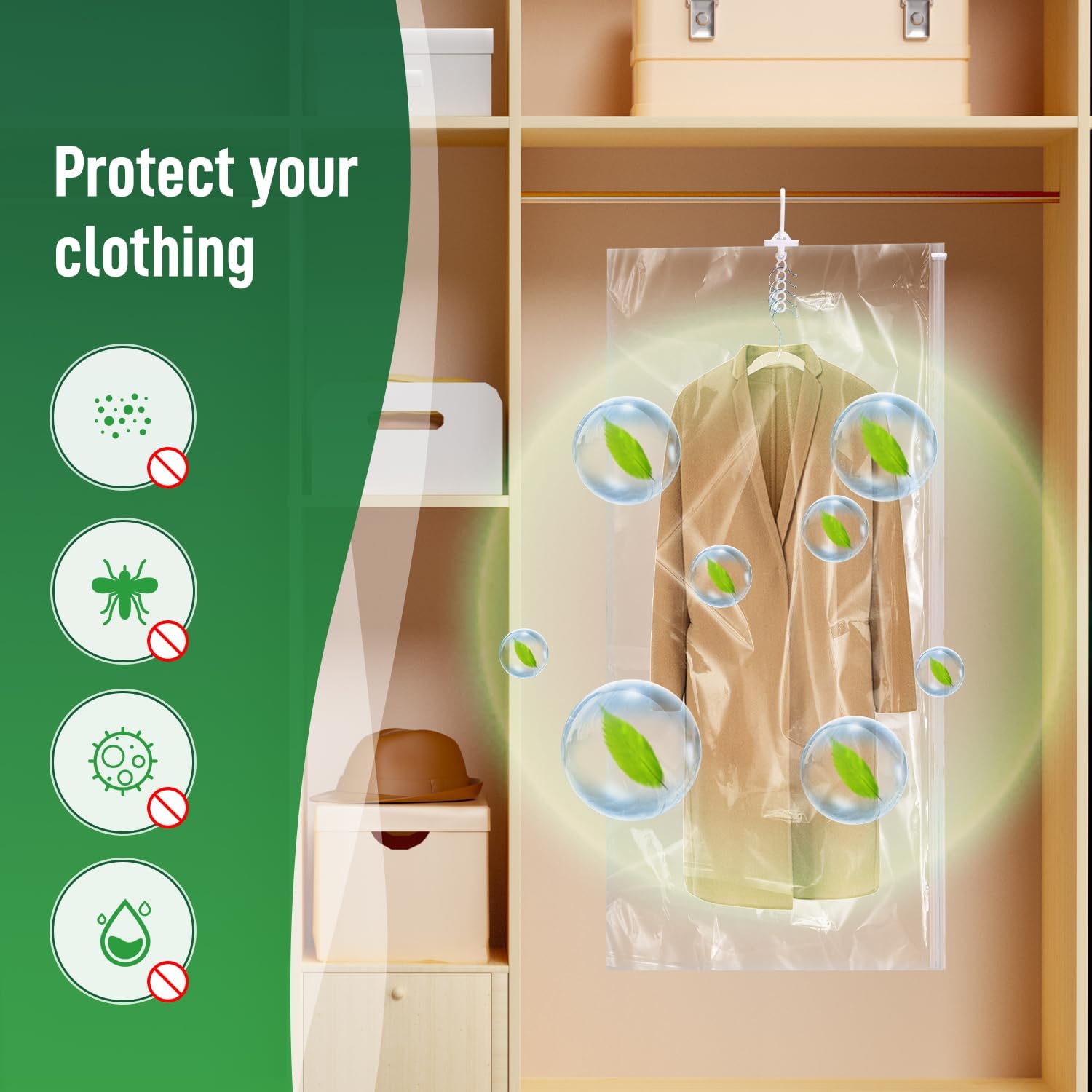 Hanging Vacuum Storage Bags For Clothes With Hand Pump,Coat Storage Bag Hanging,Vacuum Bags For