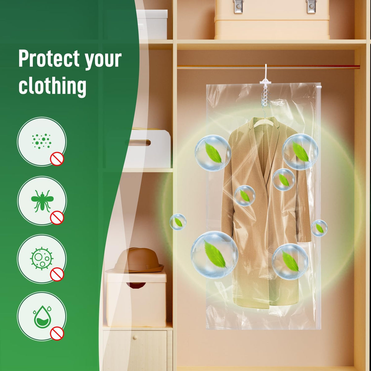 Hanging Vacuum Storage Bags For Clothes With Hand Pump,Coat Storage Bag Hanging,Vacuum Bags For