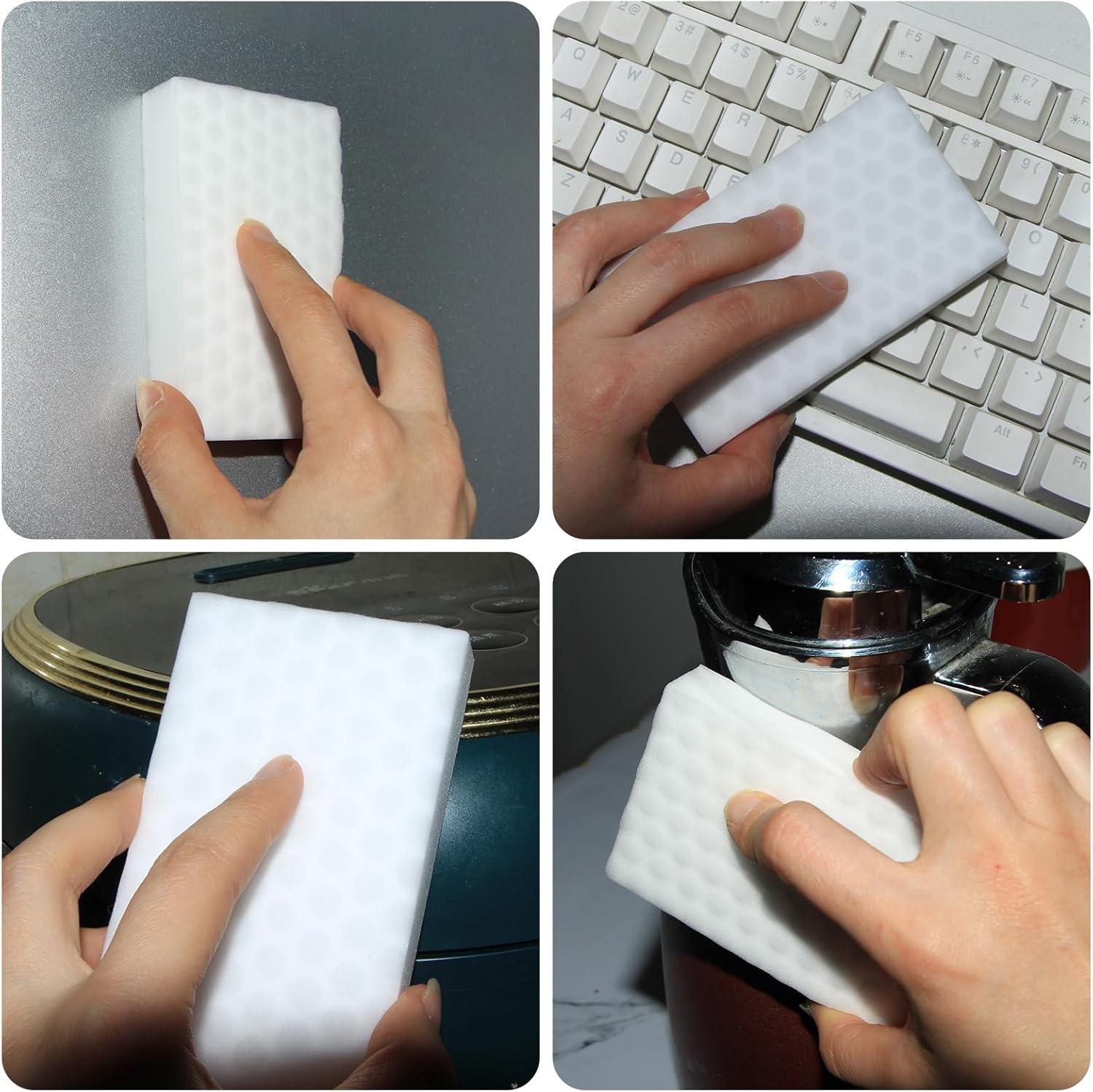 Sponge Eraser 50 Pack 2X Density and Long Lasting Melamine Sponges for Kitchen Bathroom Multi